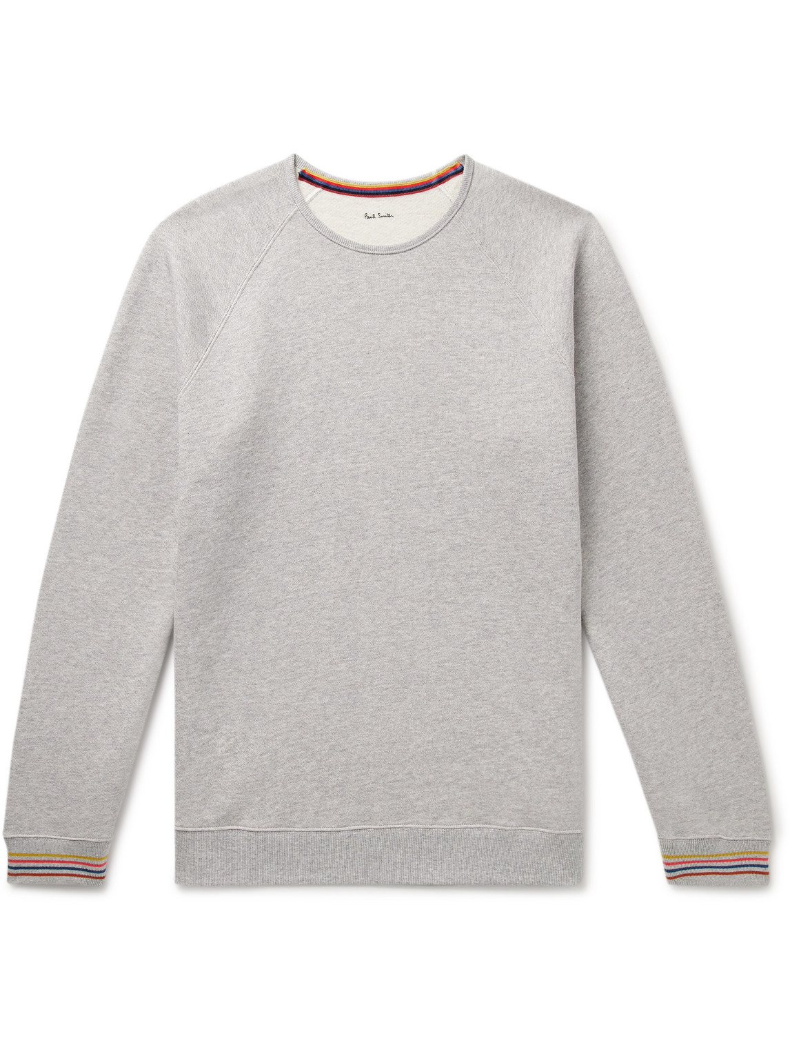 Paul Smith Striped Cotton-jersey Sweatshirt In Gray