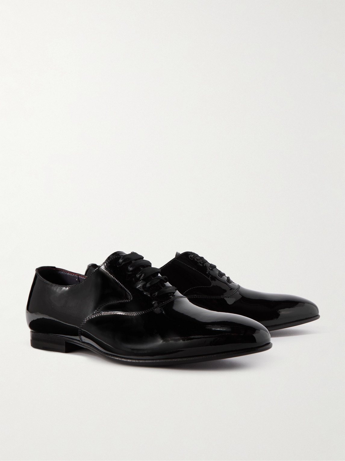 Shop Ralph Lauren Purple Label Paget Ii Patent-leather Oxford Shoes In Black