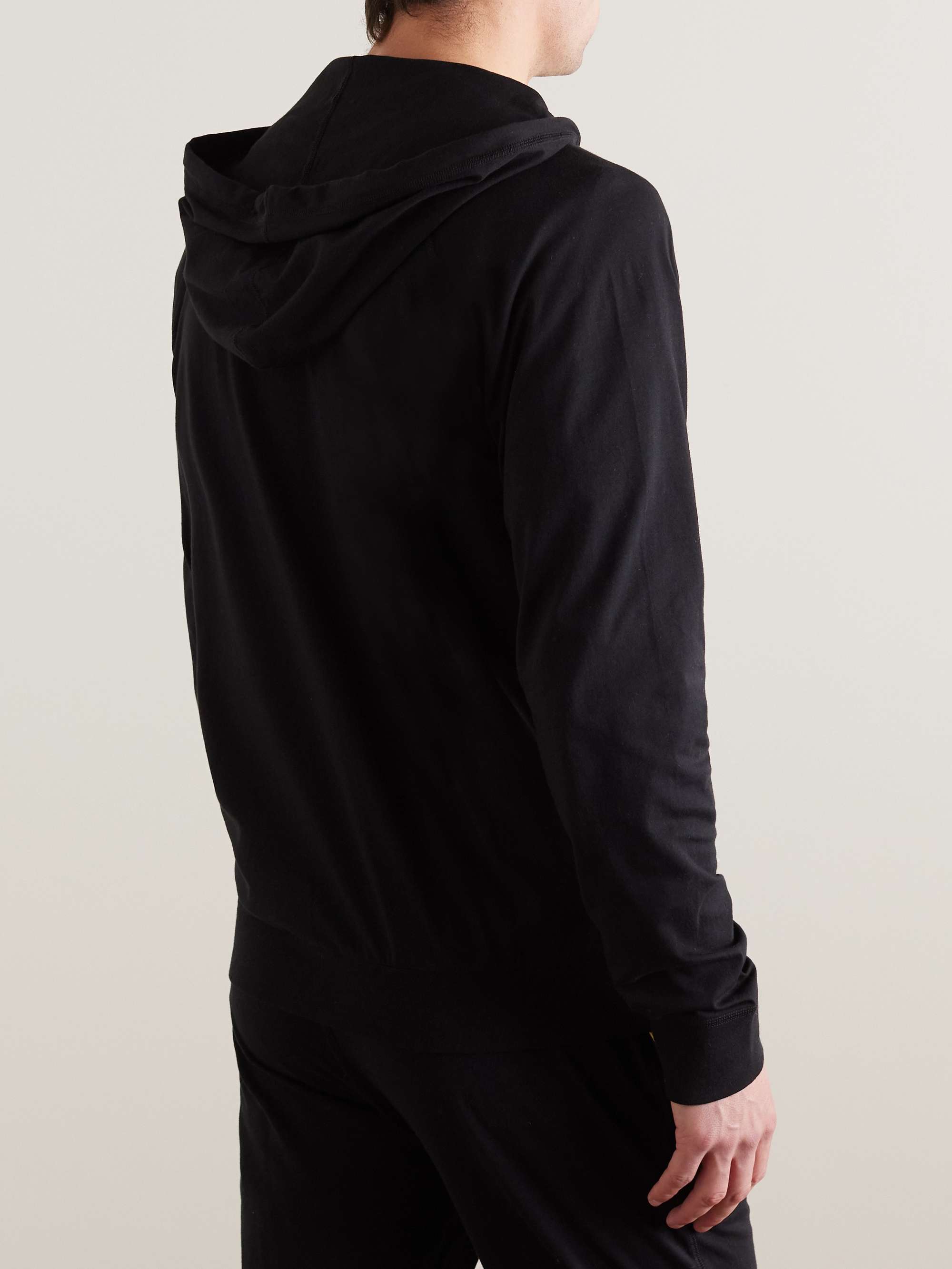 PAUL SMITH Grosgrain-Trimmed Cotton-Jersey Zip-Up Hoodie for
