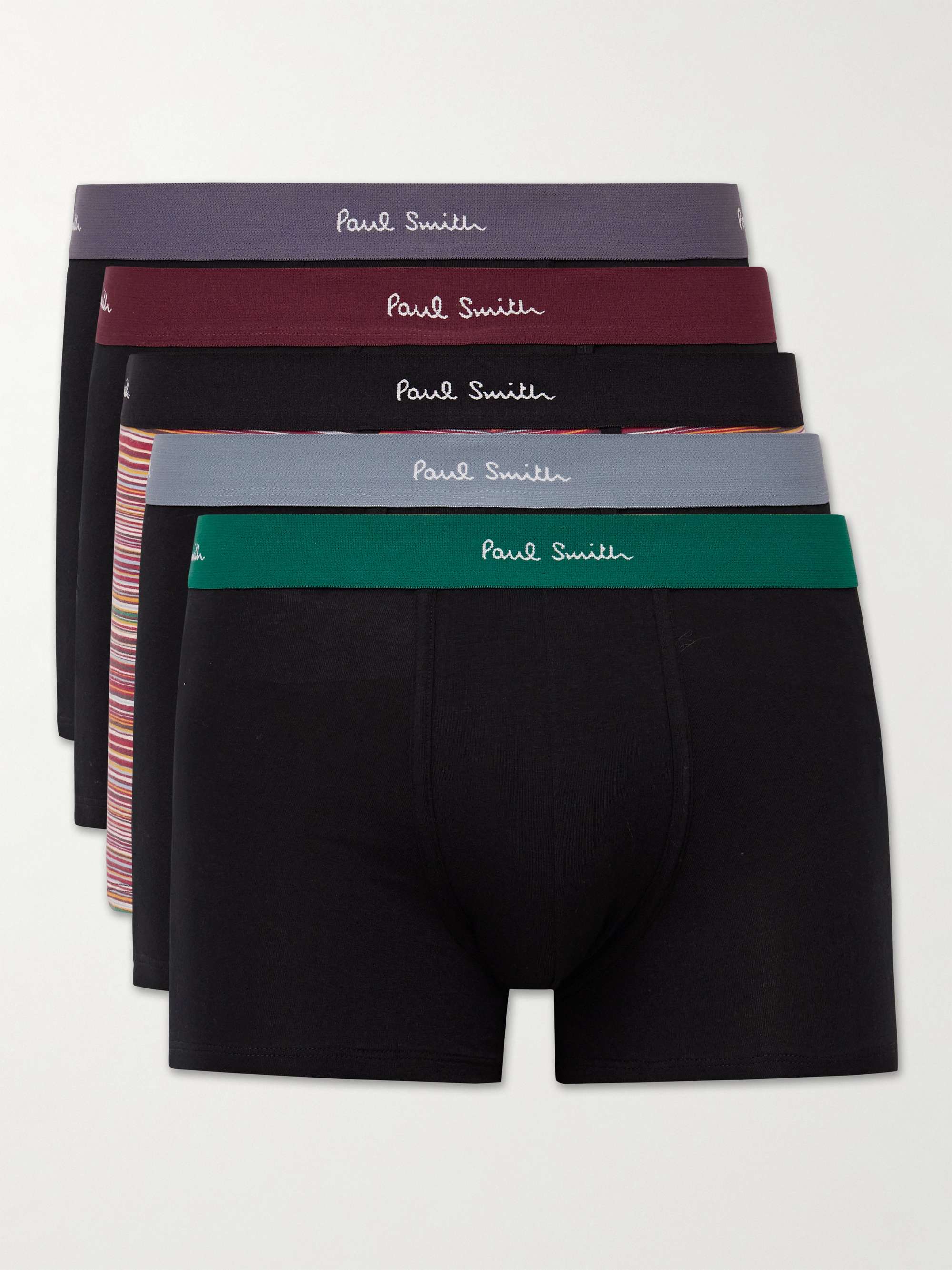 PAUL SMITH Five-Pack Stretch Organic Cotton Boxer Briefs for Men