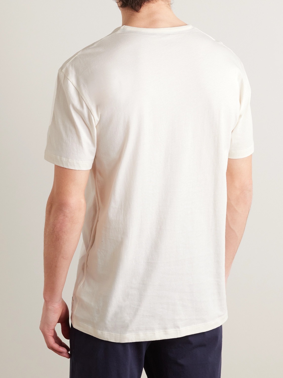 Shop Paul Smith Logo-appliquéd Cotton-jersey Pyjama T-shirt In Neutrals