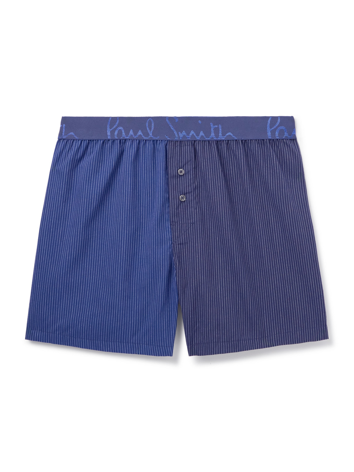 Paul Smith Striped Colour-block Jersey Boxer Shorts In Blue