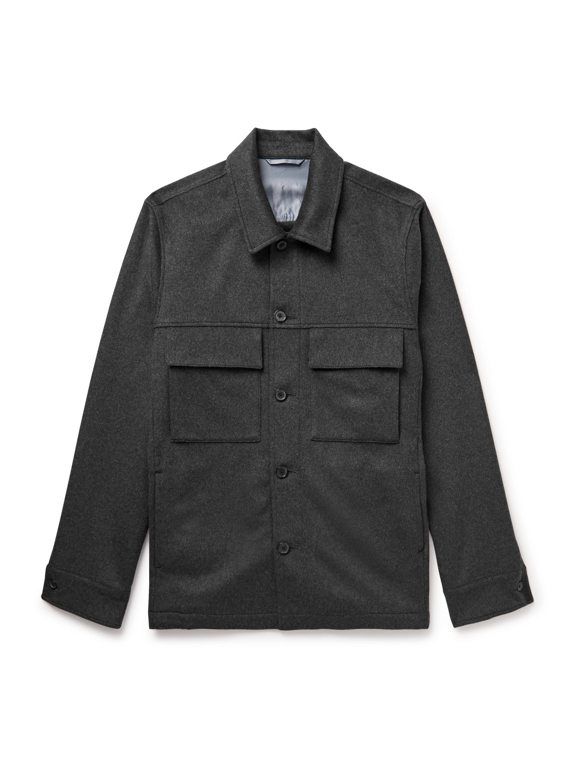 Paul Smith Wool And Cashmere-blend Shirt Jacket In Gray