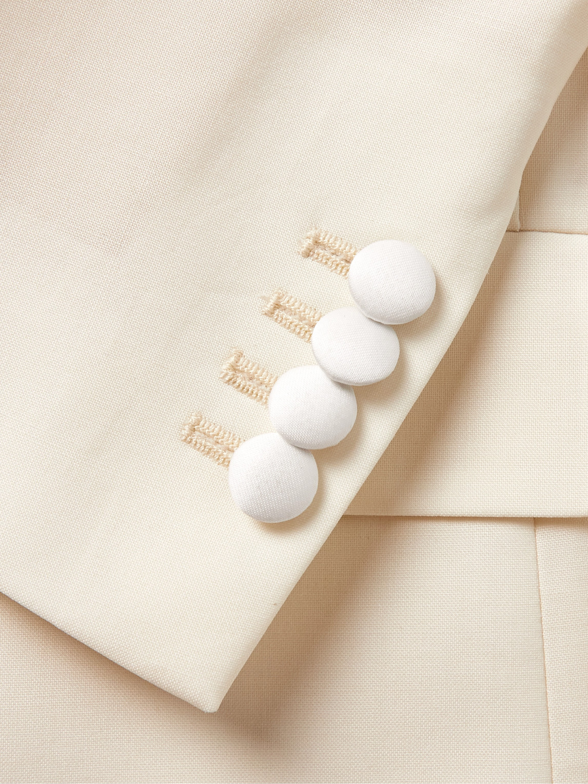 Shop Paul Smith Slim-fit Double-breasted Satin-trimmed Wool And Mohair-blend Tuxedo Jacket In Neutrals