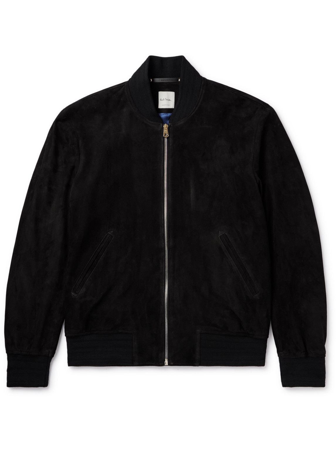 Shop Paul Smith Suede Bomber Jacket In Black