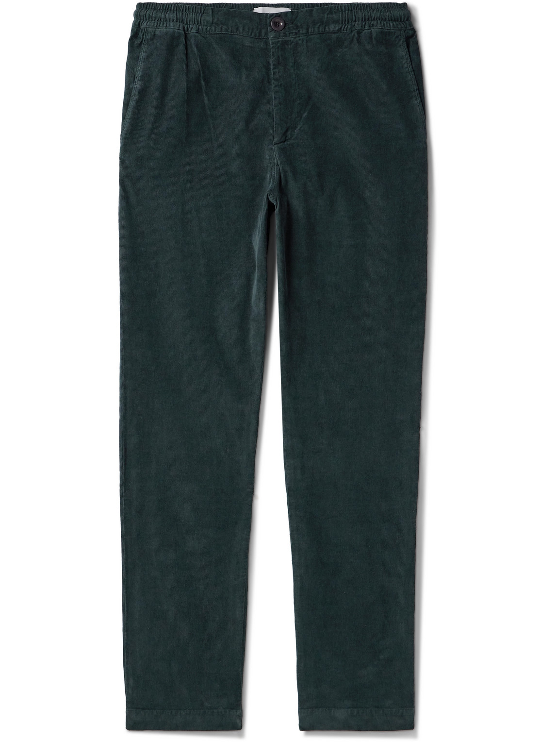 Mr P Straight-leg Stretch Organic Cotton-corduroy Trousers In Green