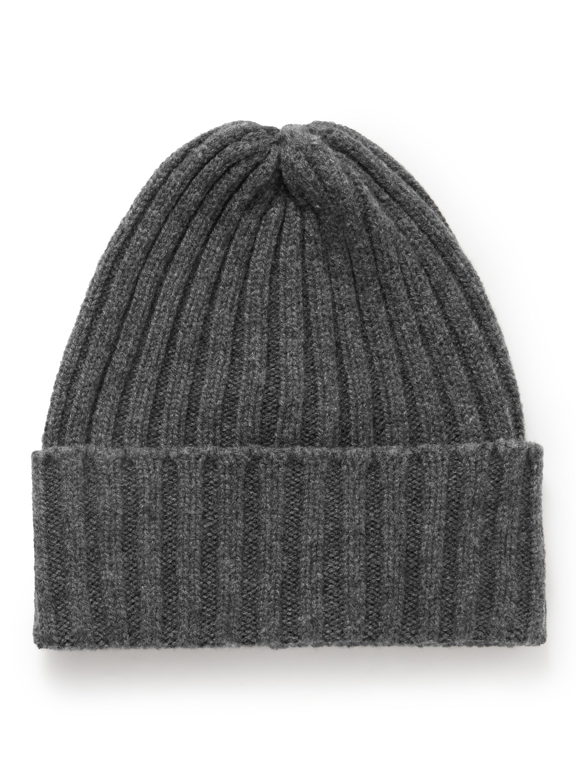 Thom Sweeney Ribbed Cashmere Beanie In Gray