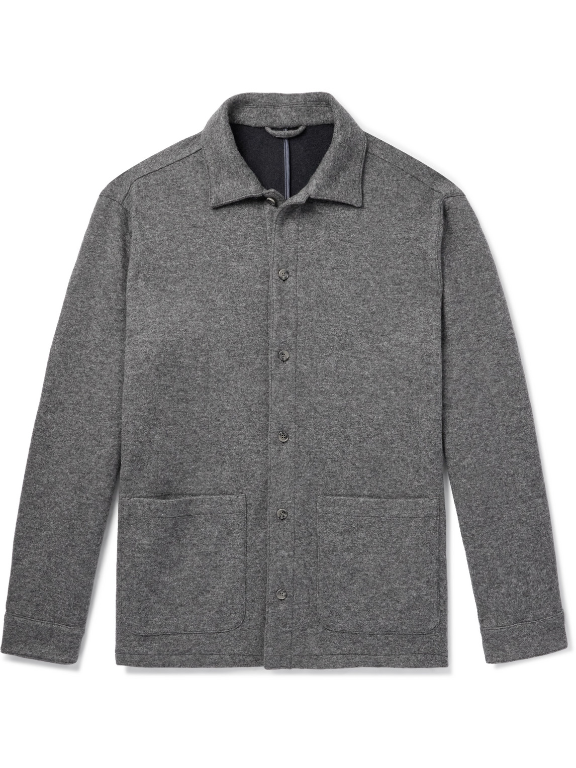 Thom Sweeney Slim-fit Cashmere-blend Cardigan In Gray