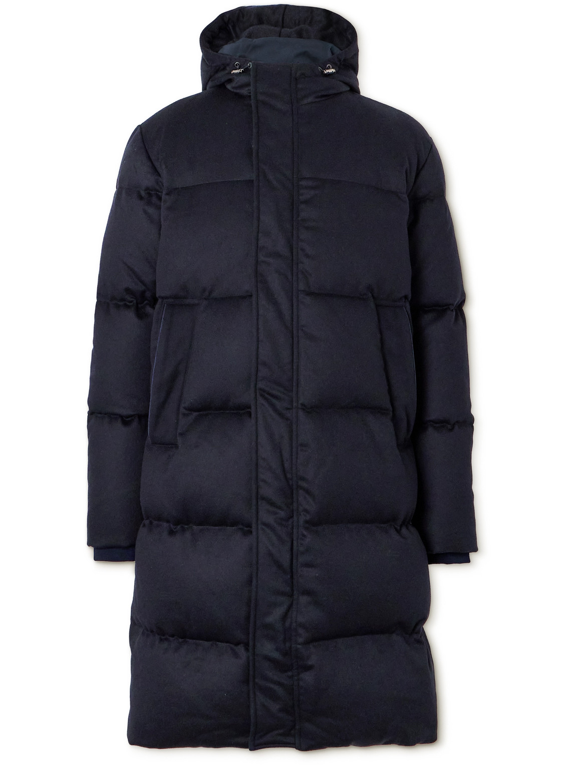 Thom Sweeney Quilted Cashmere Down Hooded Parka In Blue