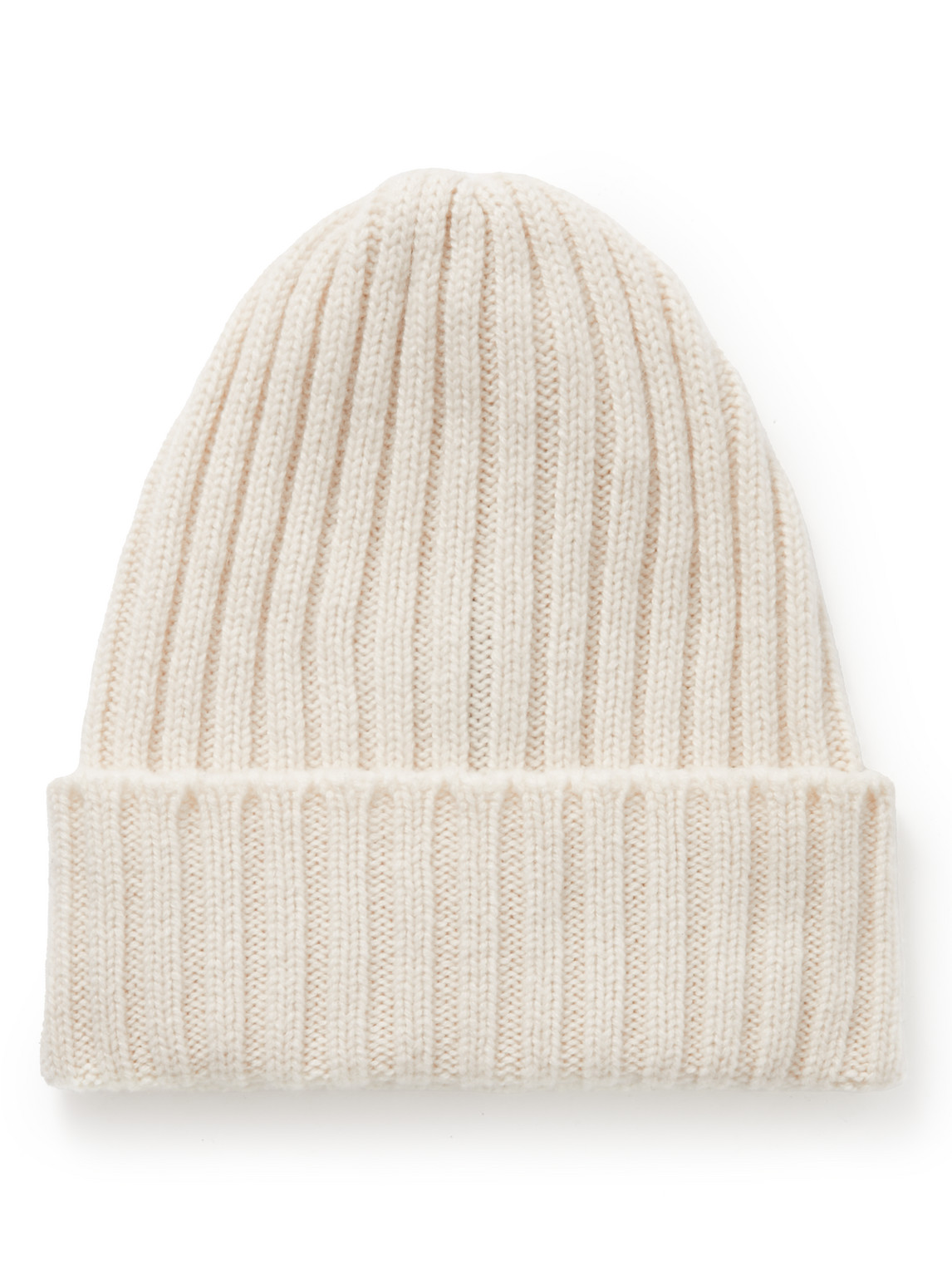 Thom Sweeney Ribbed Cashmere Beanie In Neutrals