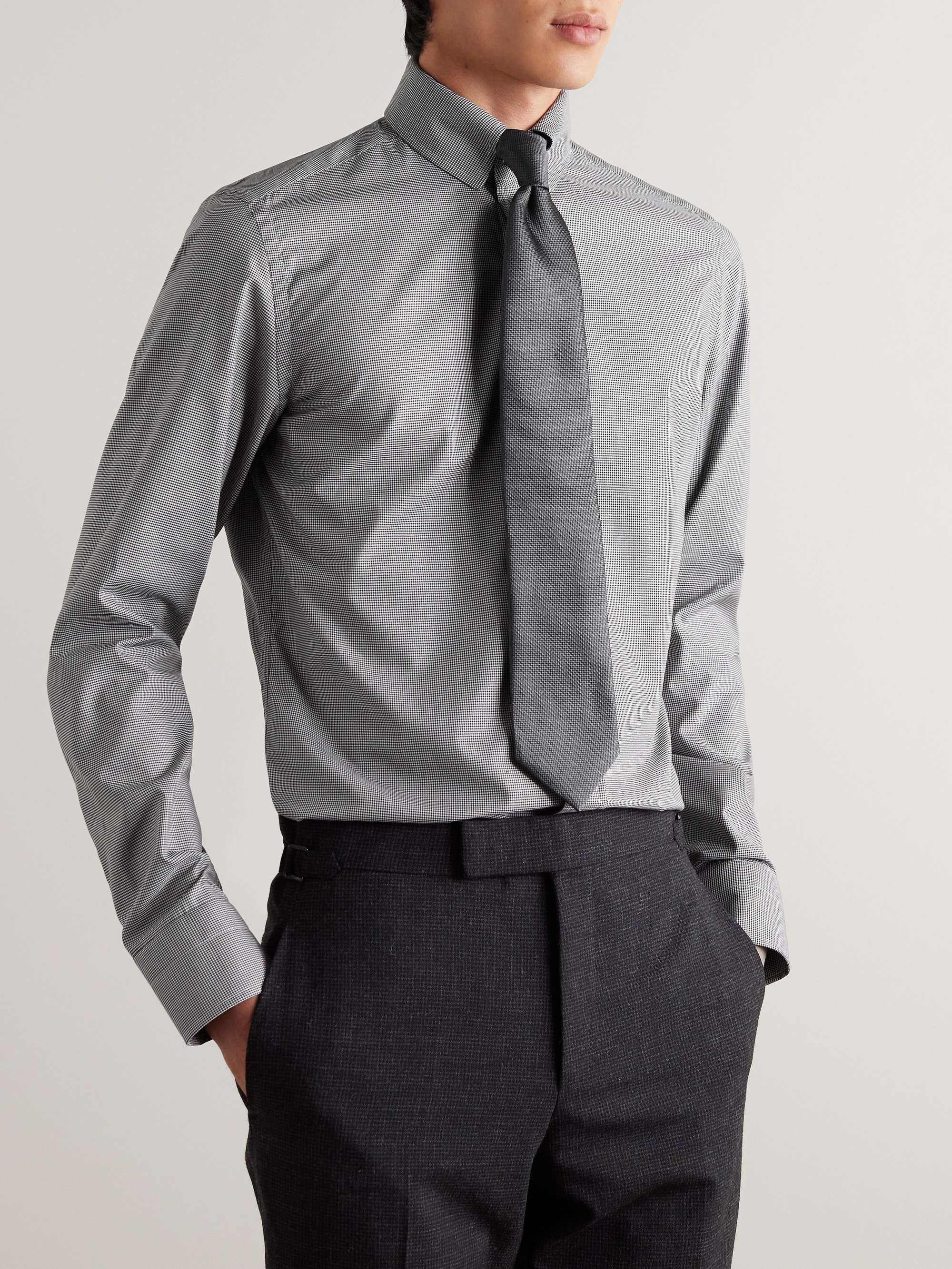 TOM FORD Slim-Fit Gingham Cotton-Poplin Shirt for Men | MR PORTER