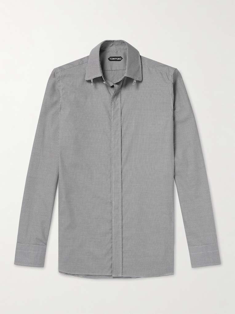 Tom Ford — Slim-Fit Gingham Cotton-Poplin Shirt