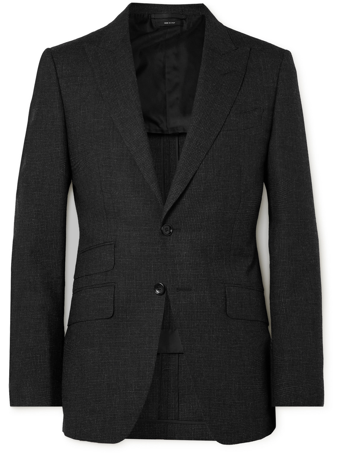 Tom Ford O'connor Slim-fit Checked Wool Suit Jacket In Black