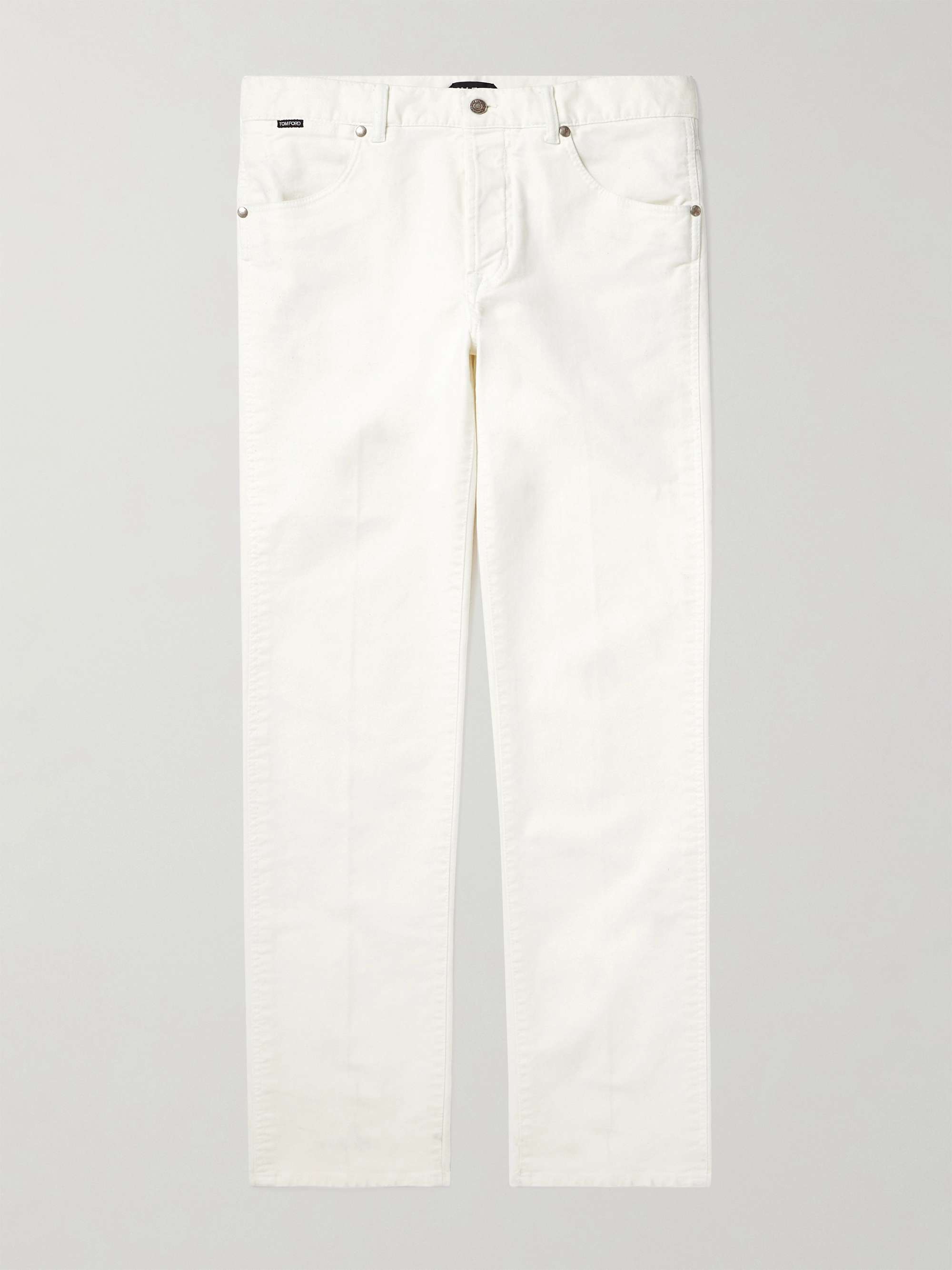 TOM FORD Slim-Fit Straight-Leg Cotton-Blend Moleskin Trousers for Men ...