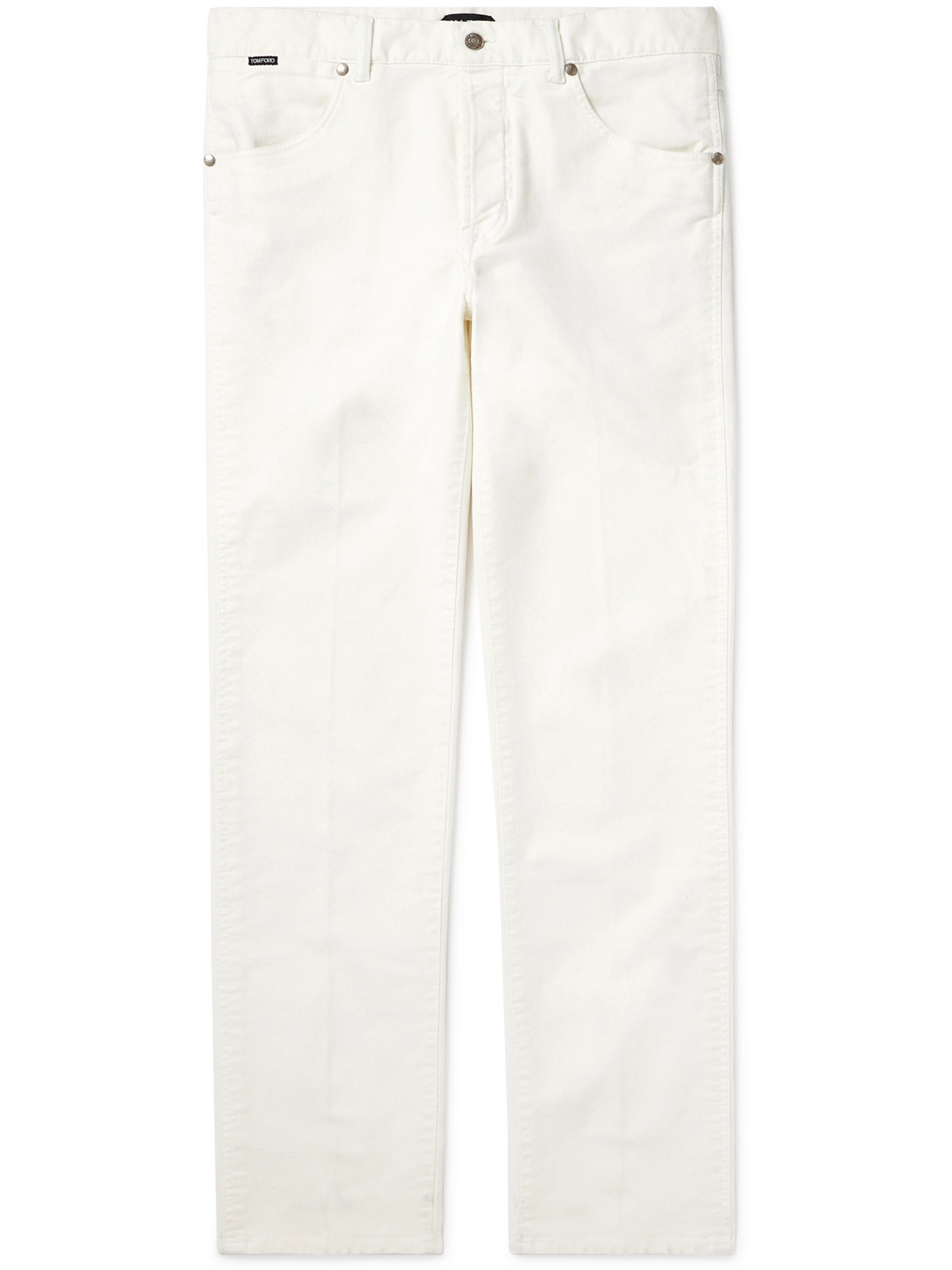 Slim-Fit Straight-Leg Cotton-Blend Moleskin Trousers