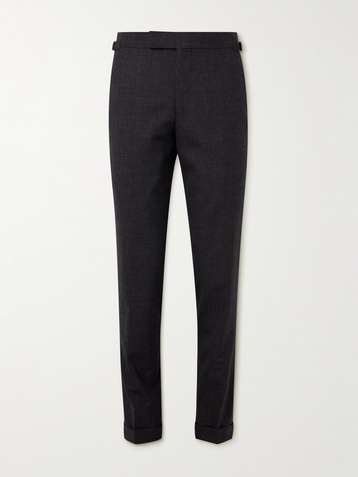 TOM FORD Austin Straight-Leg Wool and Silk-Blend Satin-Jacquard Suit  Trousers for Men