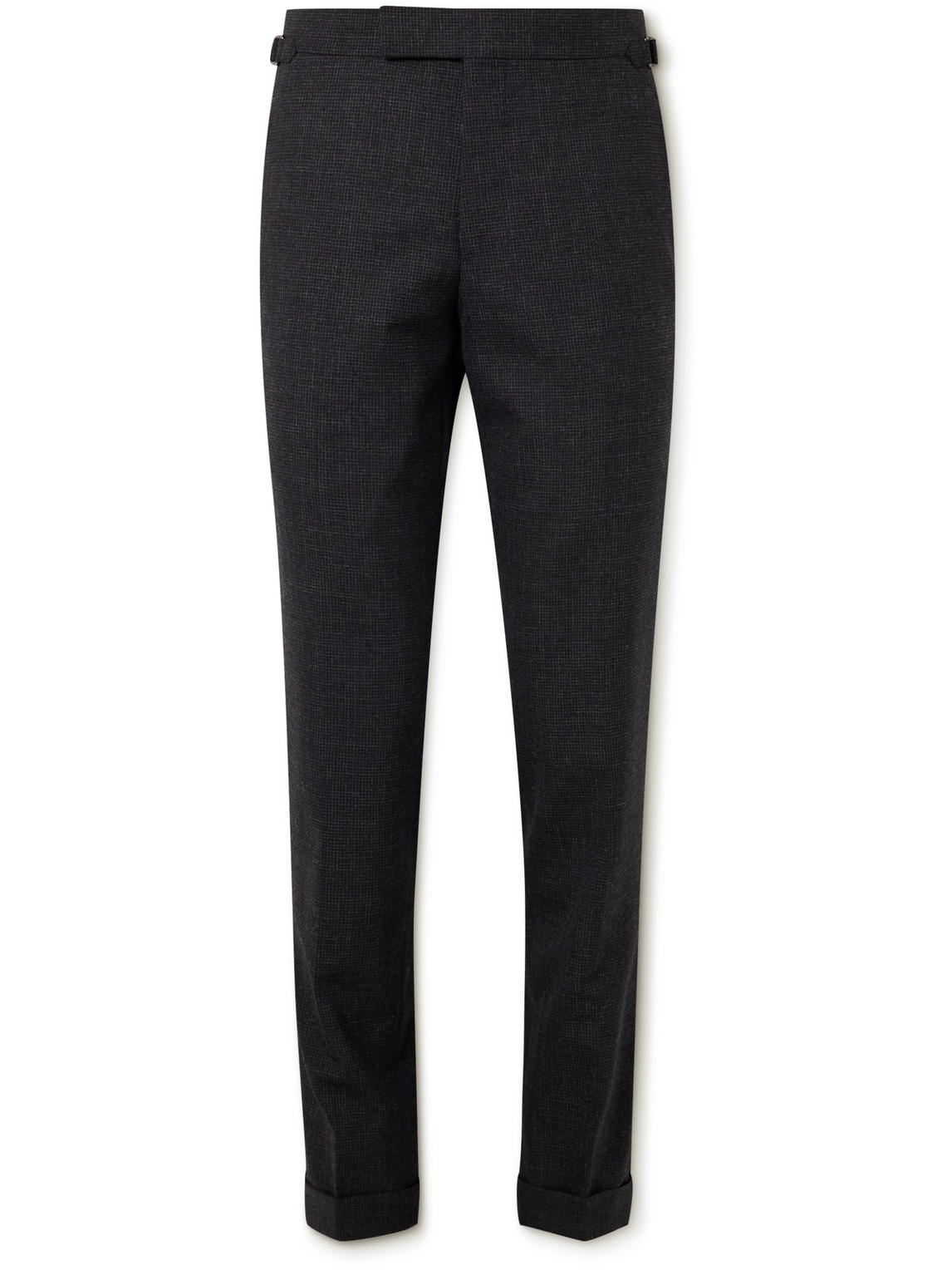 Tom Ford O'connor Slim-fit Checked Wool Trousers In Black