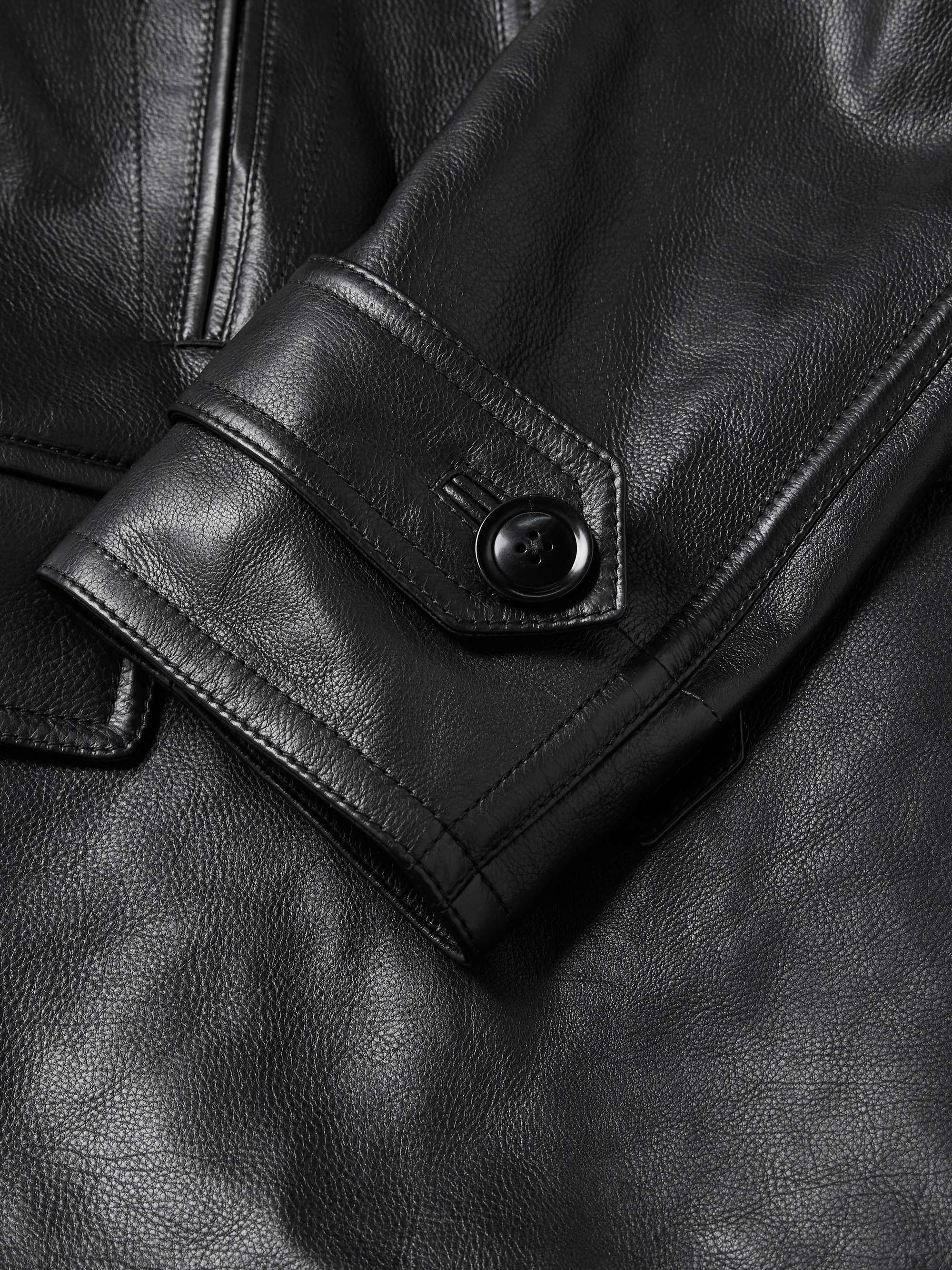 TOM FORD Slim-Fit Leather Peacoat for Men | MR PORTER