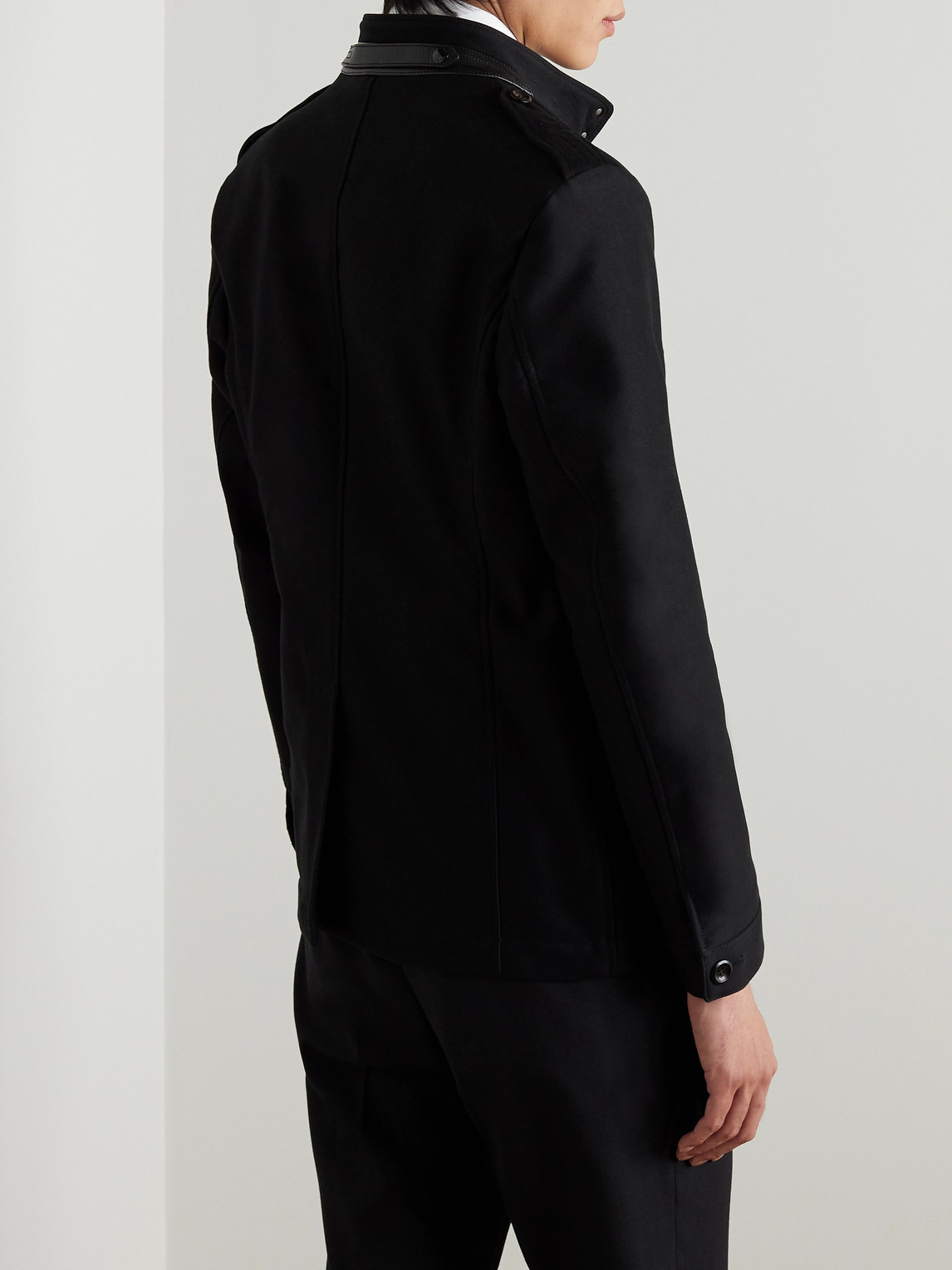 Shop Tom Ford Slim-fit Cotton-moleskine Coat In Black
