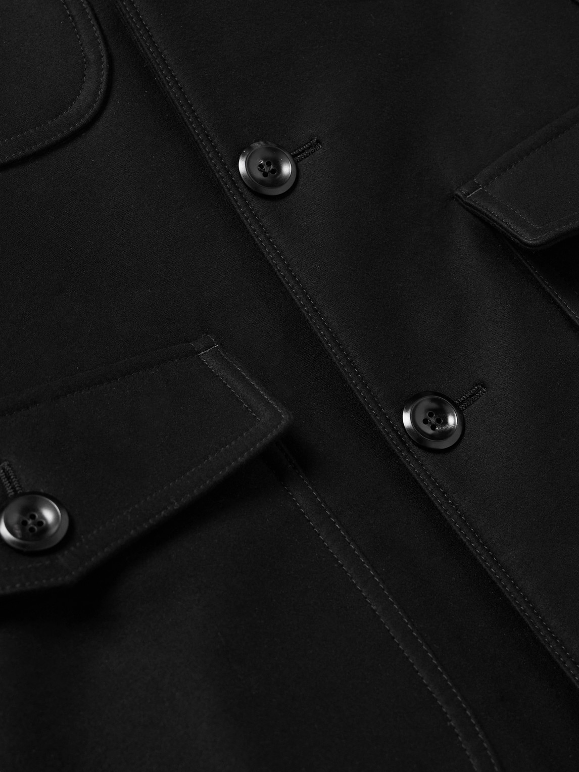 Shop Tom Ford Slim-fit Cotton-moleskine Coat In Black