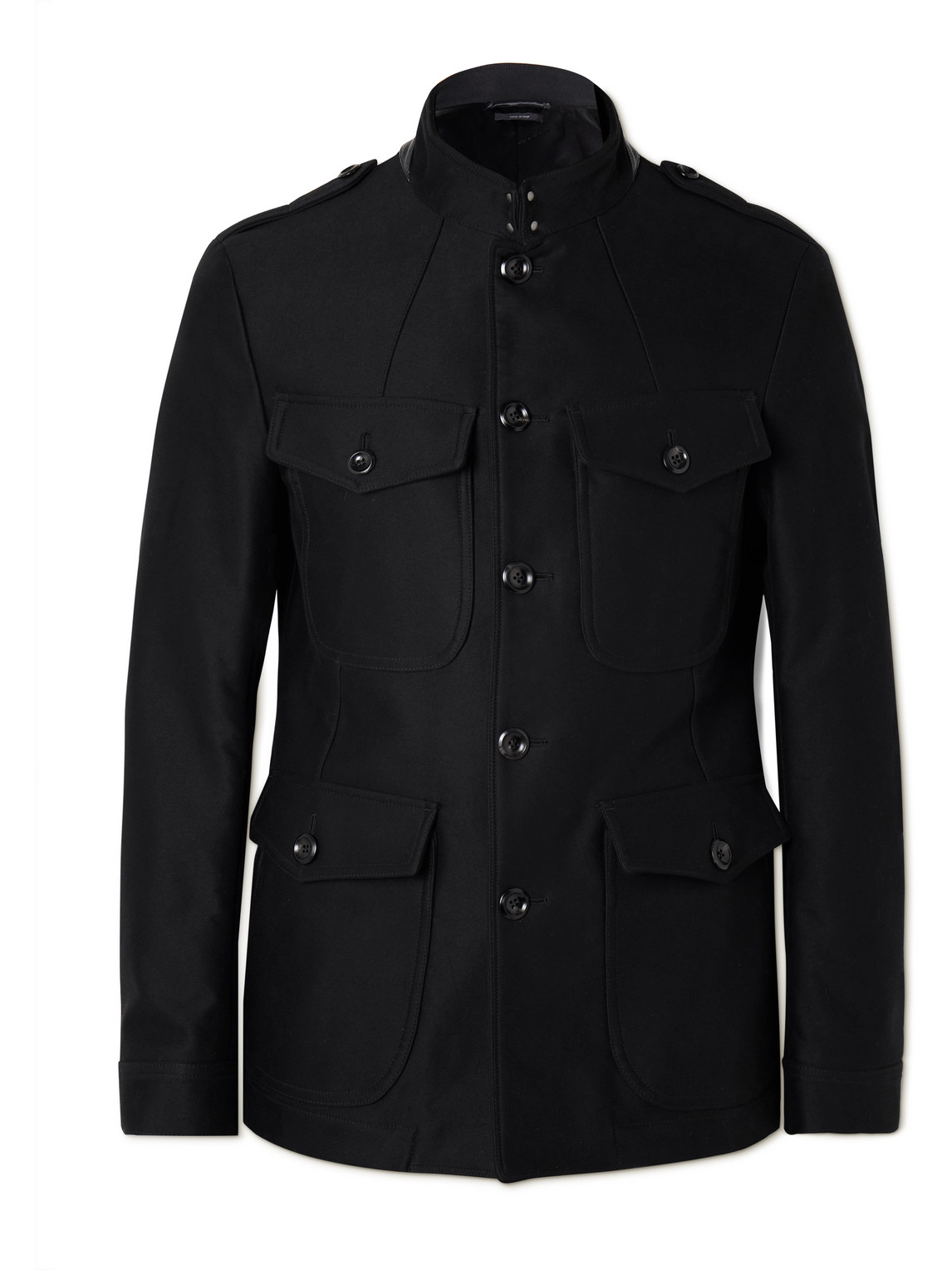 Tom Ford Slim-fit Cotton-moleskine Coat In Black