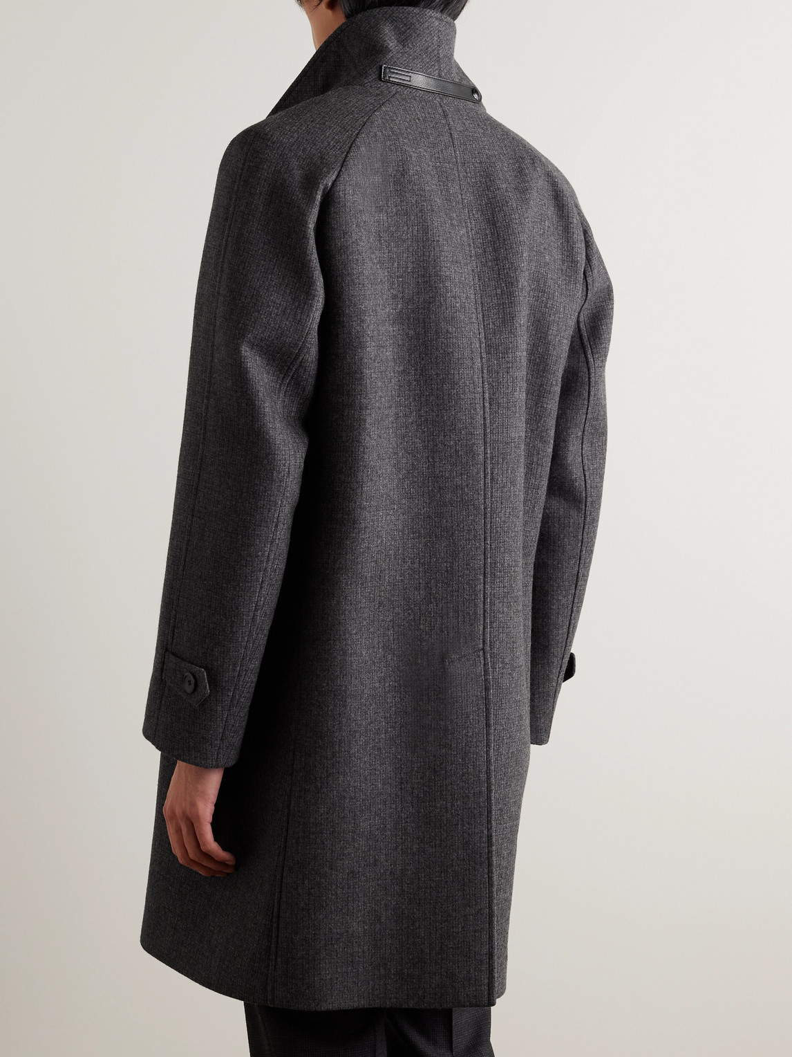 Shop Tom Ford Checked Virgin Wool And Cashmere-blend Coat In Gray