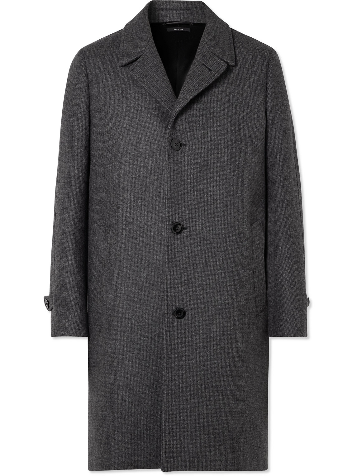Tom Ford Checked Virgin Wool And Cashmere-blend Coat In Gray