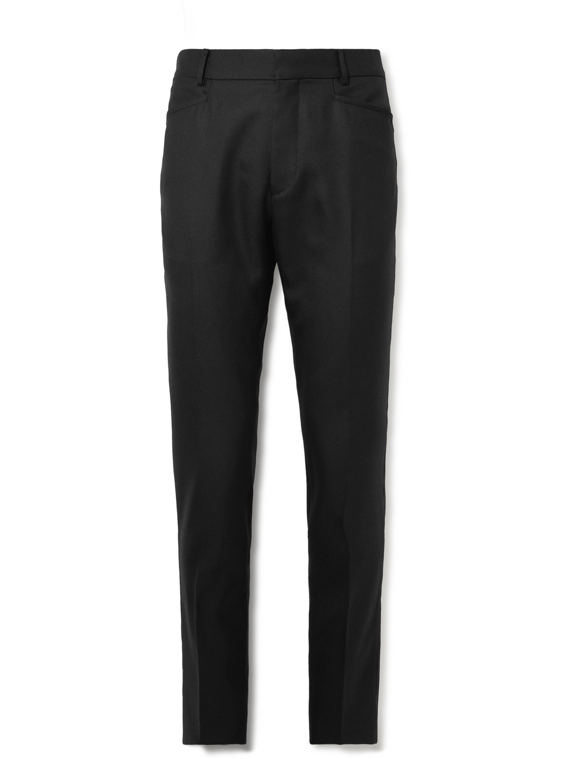 Tom Ford Slim-fit Wool, Mohair And Silk-blend Twill Trousers In Black