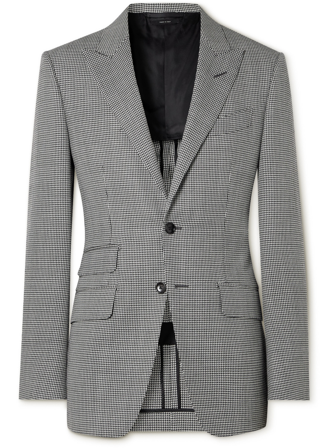 Tom Ford O'connor Slim-fit Puppytooth Wool Suit Jacket In Black