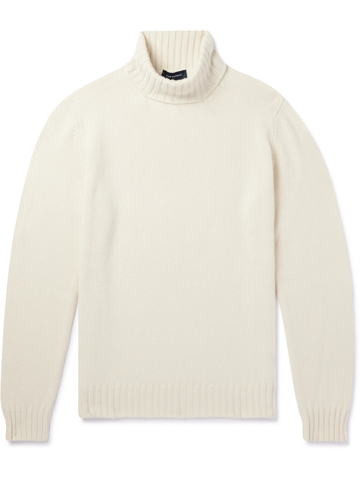 Thom Sweeney Knitted Cashmere Rollneck Sweater In Neutrals