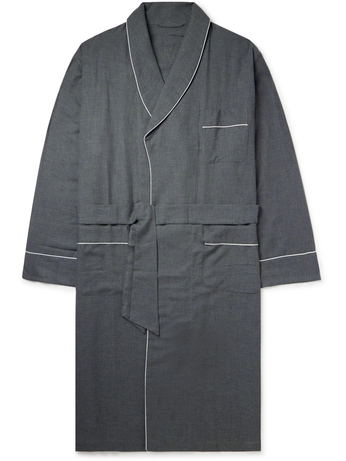 Thom Sweeney Cotton Robe In Blue