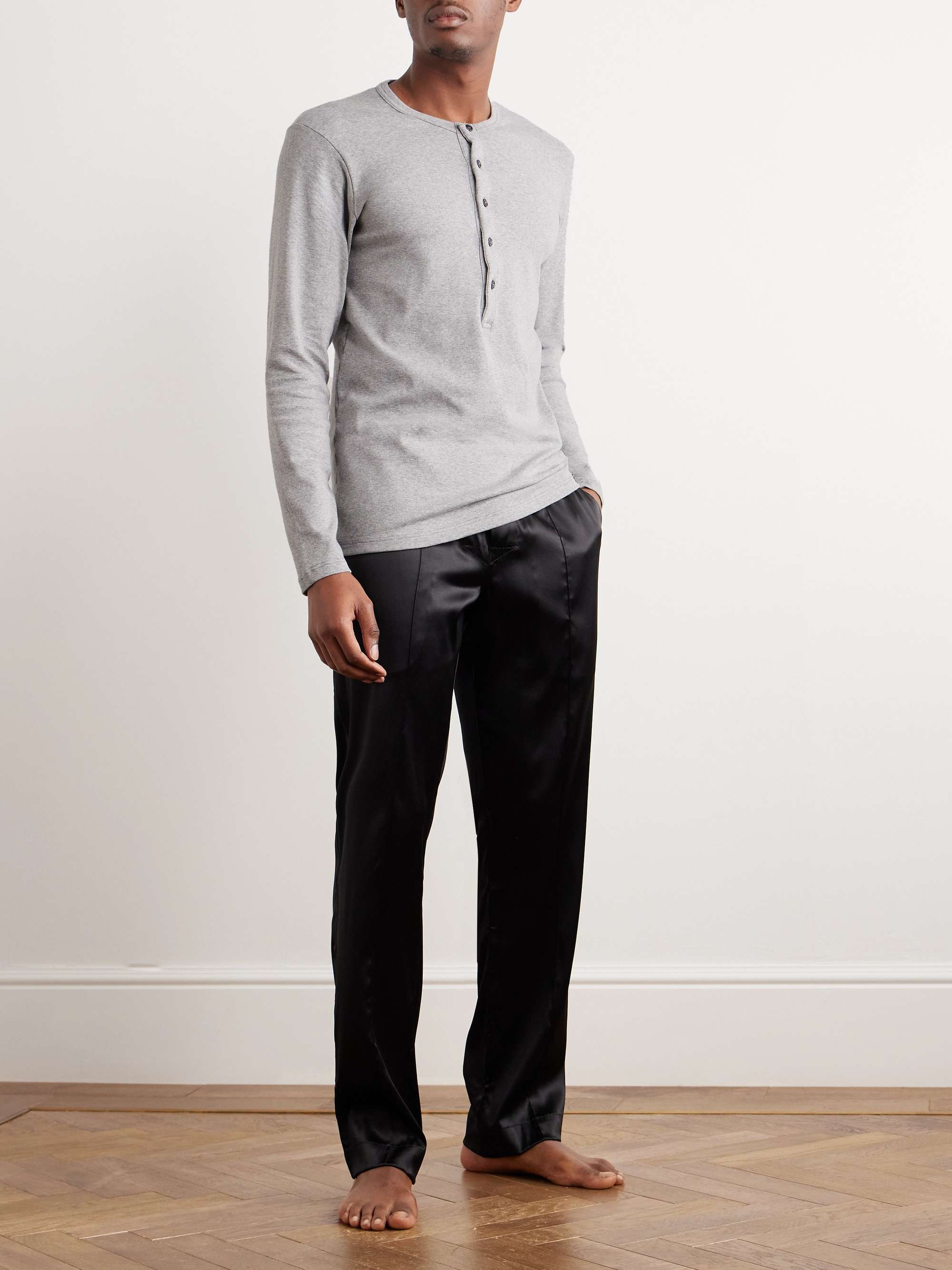 TOM FORD Stretch-Cotton Jersey Henley Pyjama T-Shirt