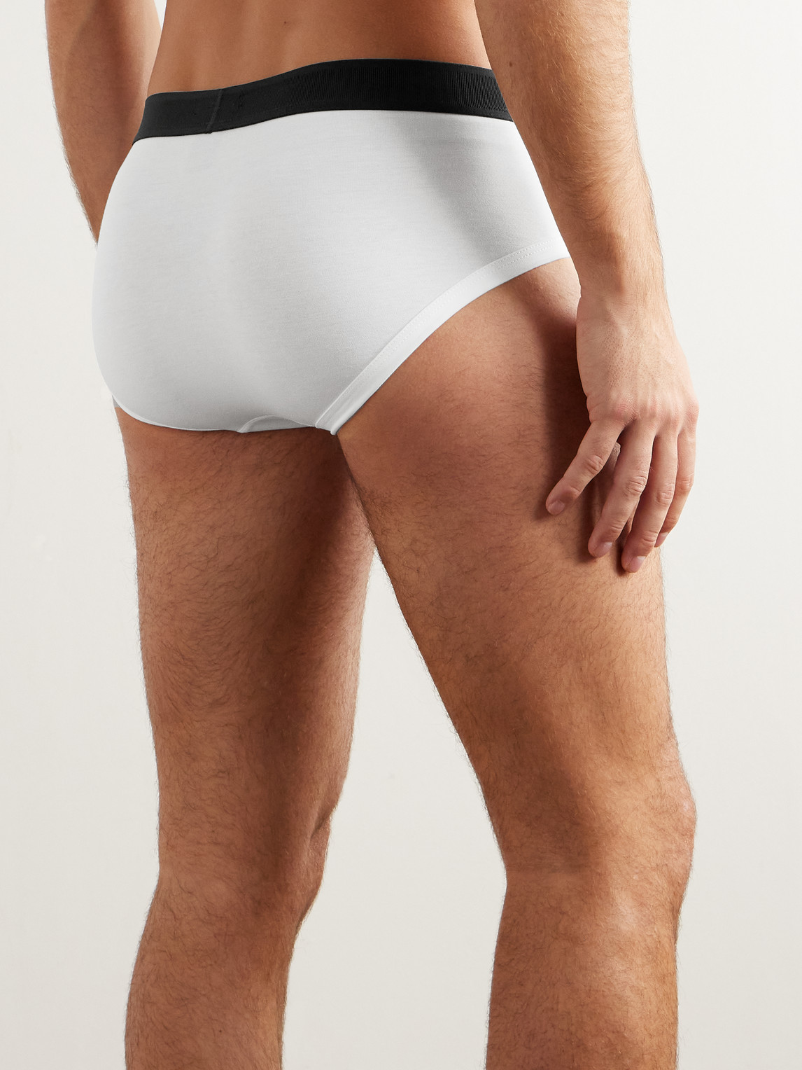 Shop Tom Ford Two-pack Stretch Cotton And Modal-blend Briefs In White