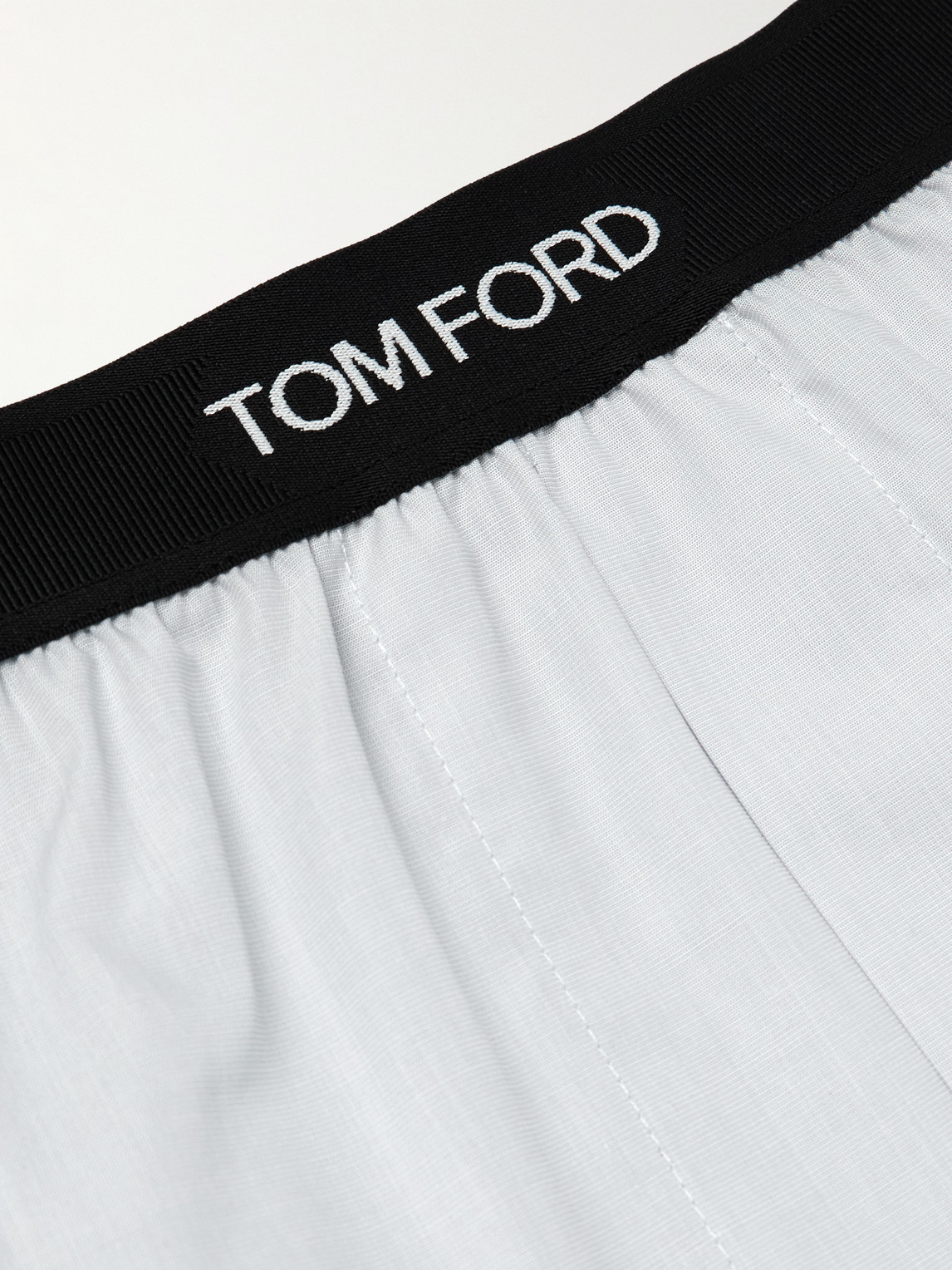 Shop Tom Ford Cotton Boxer Shorts In Gray