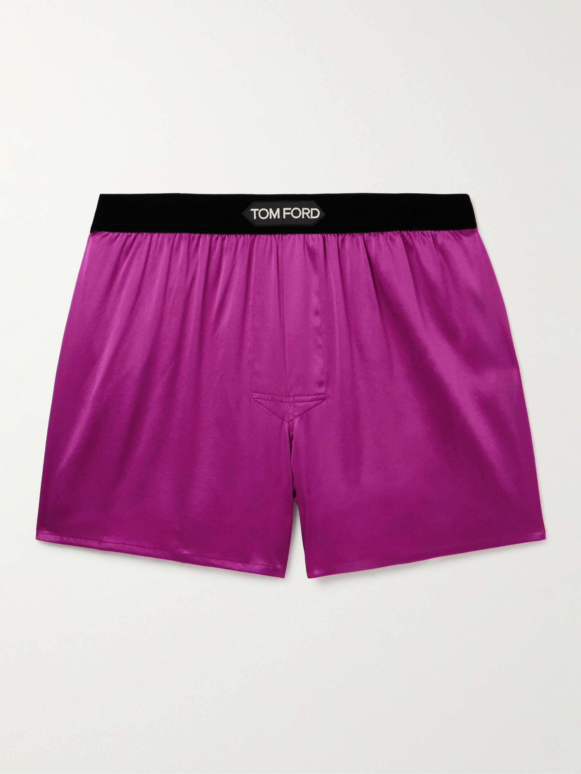 TOM FORD VelvetTrimmed StretchSilk Satin Boxer Shorts for Men MR PORTER