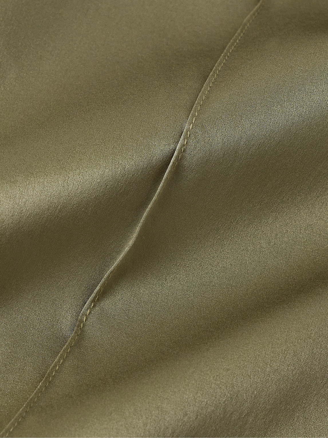 Shop Tom Ford Velvet-trimmed Stretch-silk Satin Pyjama Trousers In Green