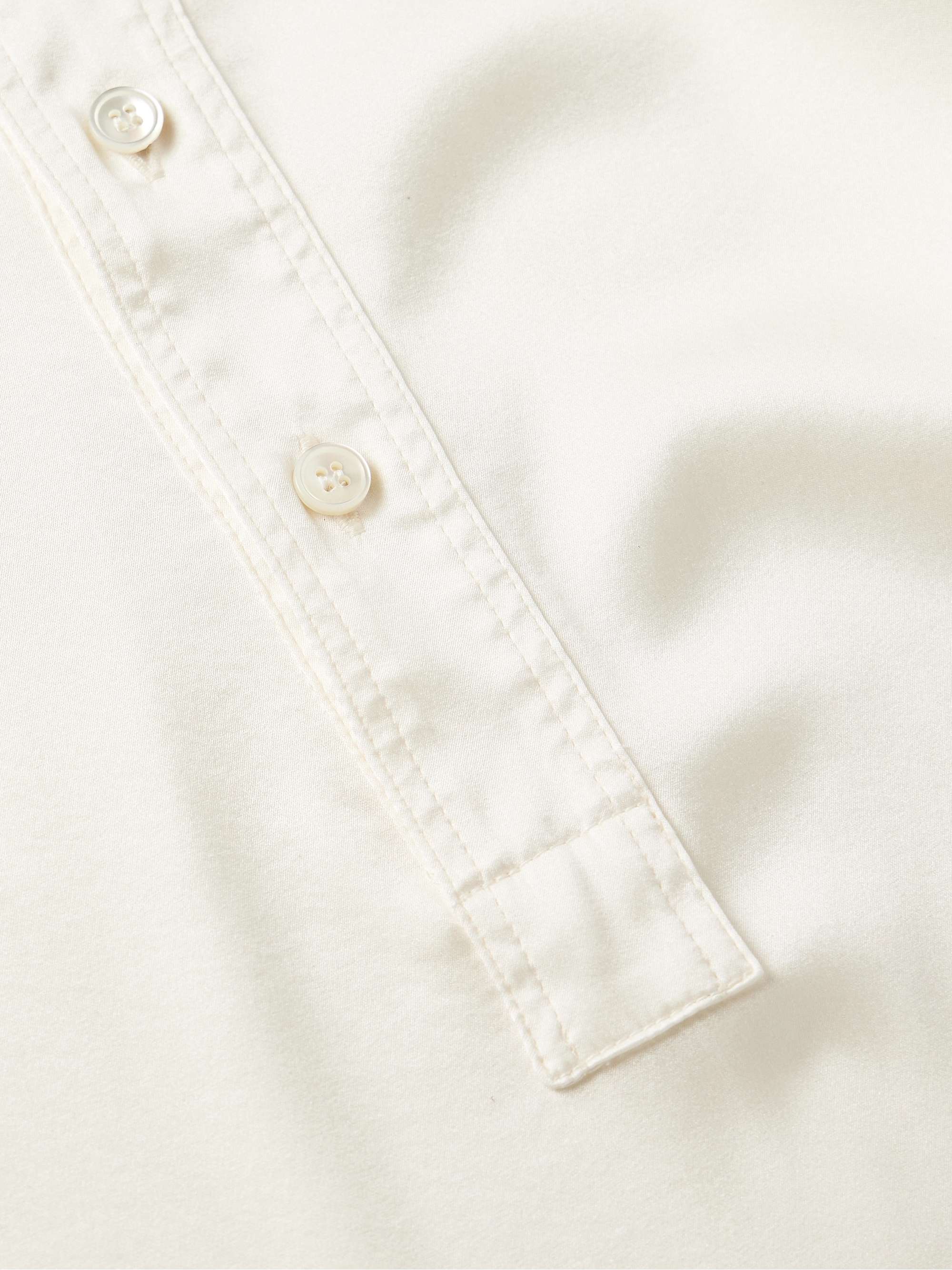 TOM FORD Stretch-Silk Satin Henley Pyjama Top