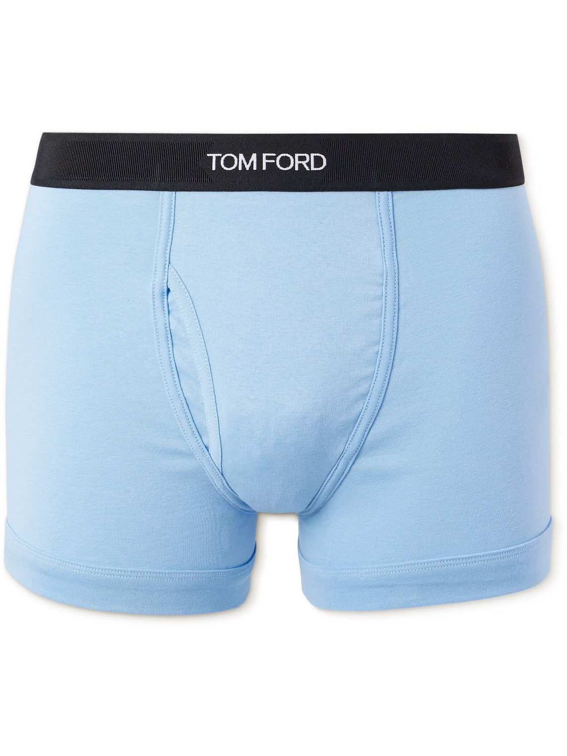 Shop Tom Ford Stretch-cotton Boxer Briefs In Blue