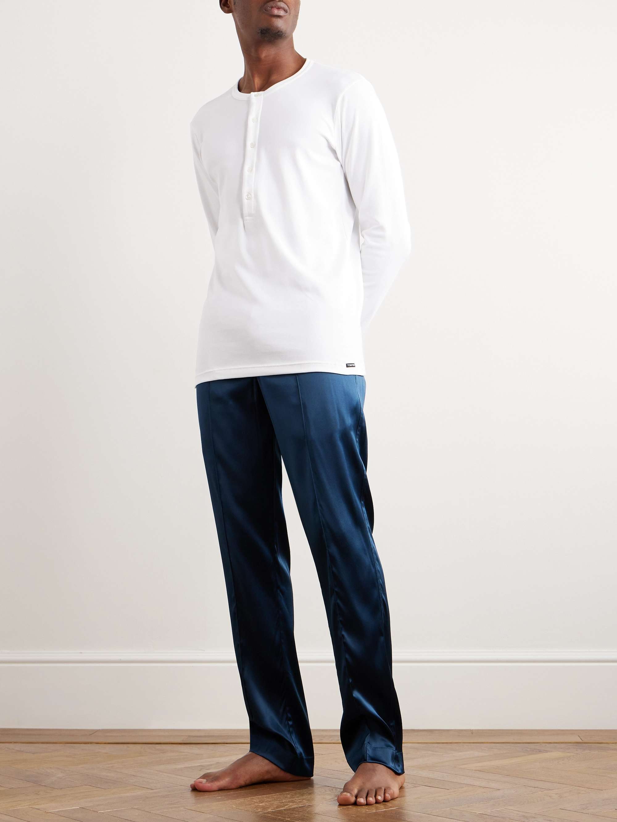 TOM FORD Stretch-Cotton Jersey Henley Pyjama T-Shirt