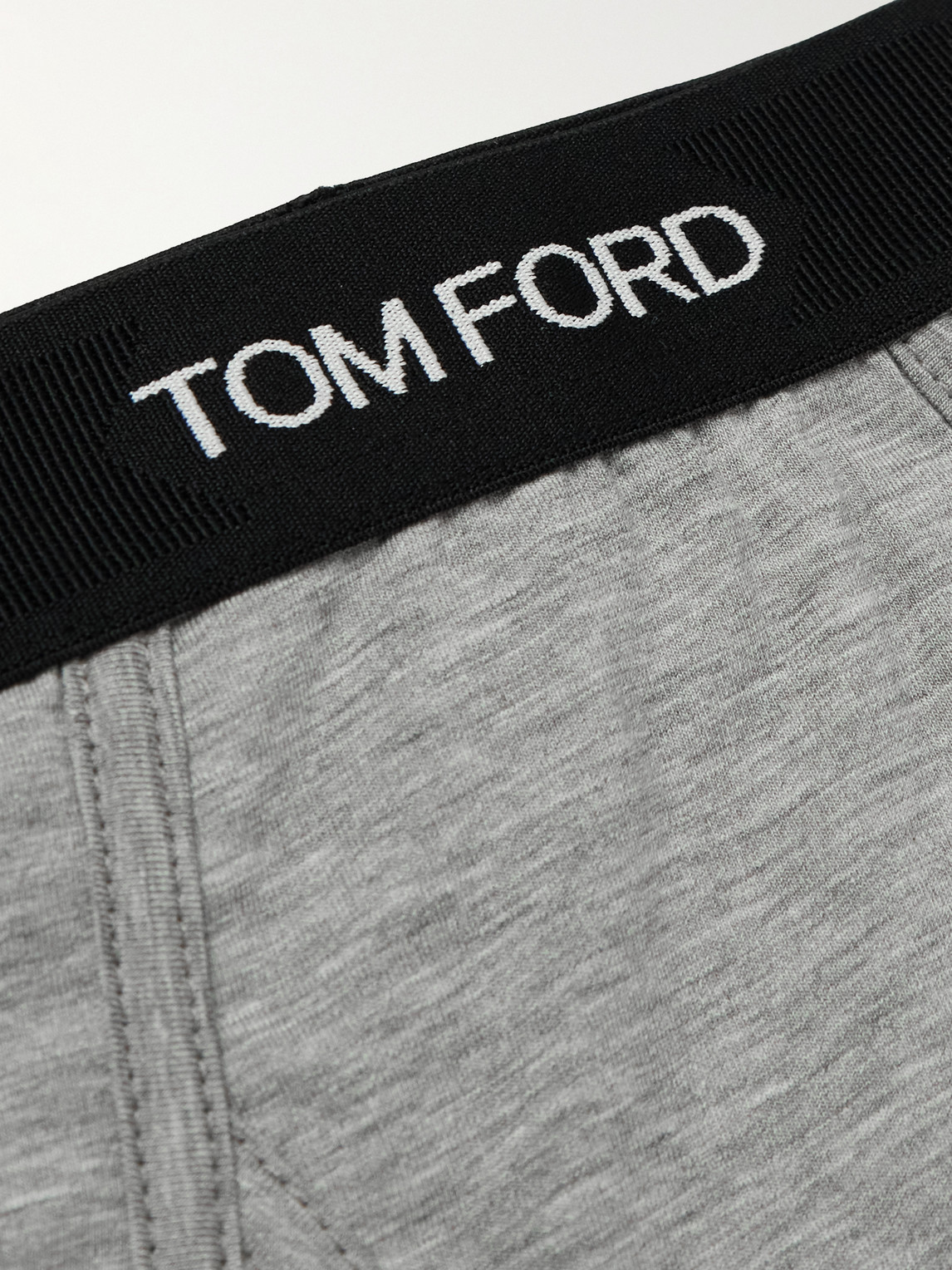 Shop Tom Ford Two-pack Stretch-cotton And Modal-blend Briefs In Gray