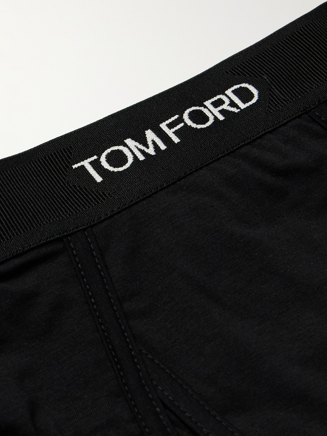 Shop Tom Ford Two-pack Stretch-cotton And Modal-blend Briefs In Black