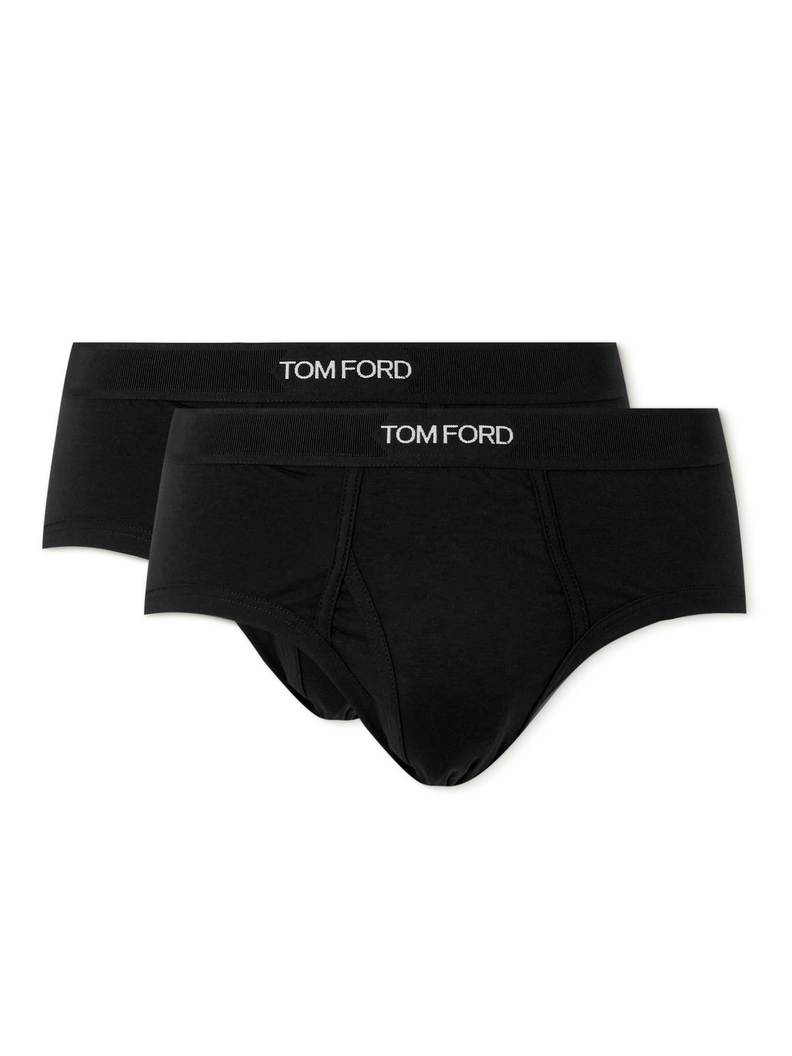 Tom Ford Two-pack Stretch-cotton And Modal-blend Briefs In Black