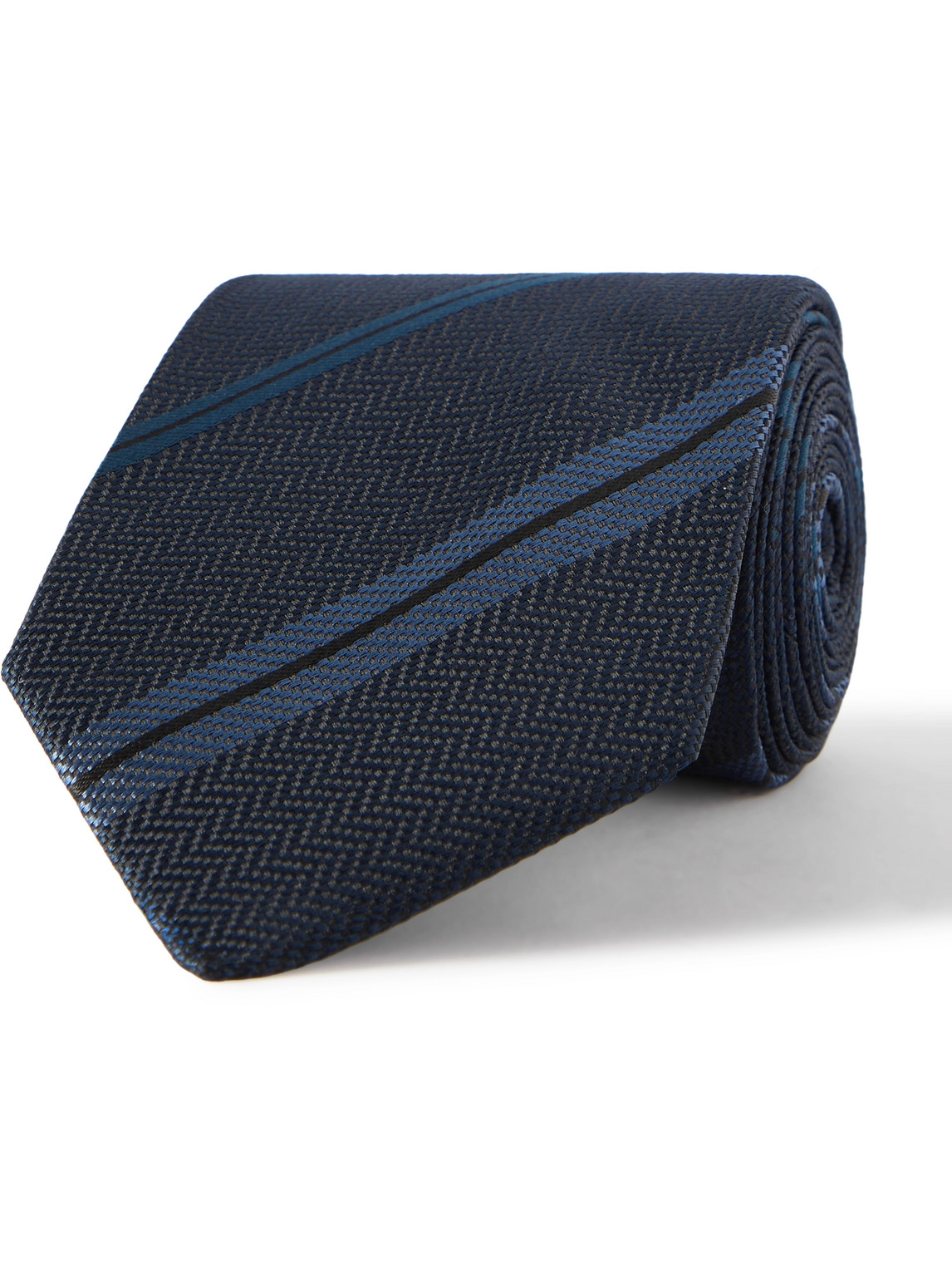 Tom Ford 8cm Striped Silk Tie In Blue