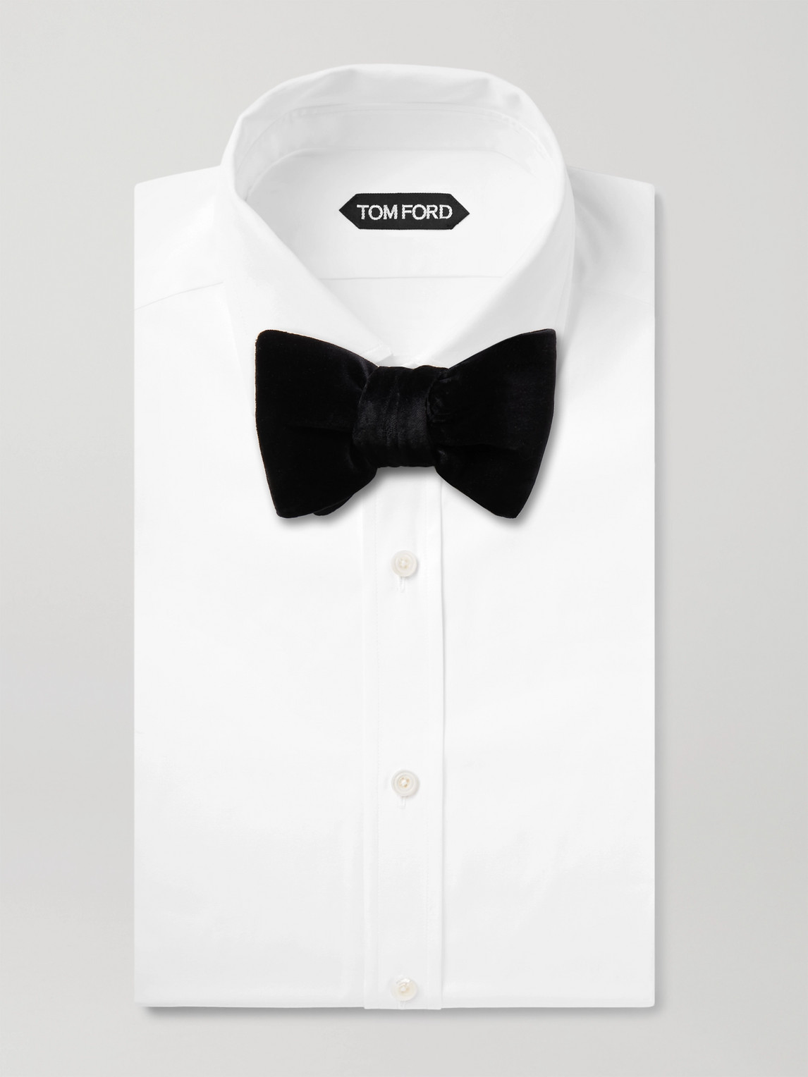 Tom Ford Pre-tied Cotton-velvet Bow Tie In Black