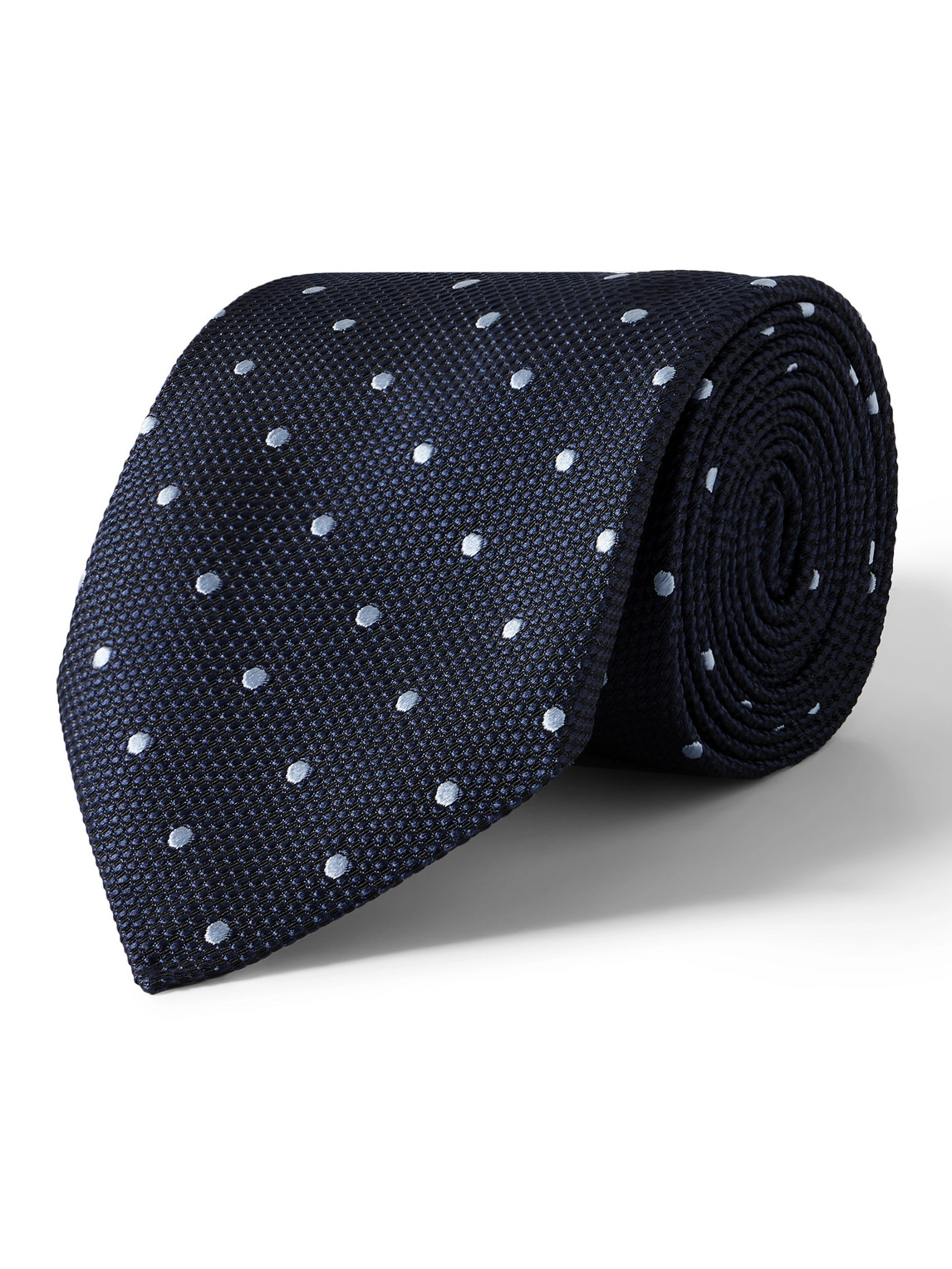 Tom Ford 8cm Polka-dot Silk Tie In Blue