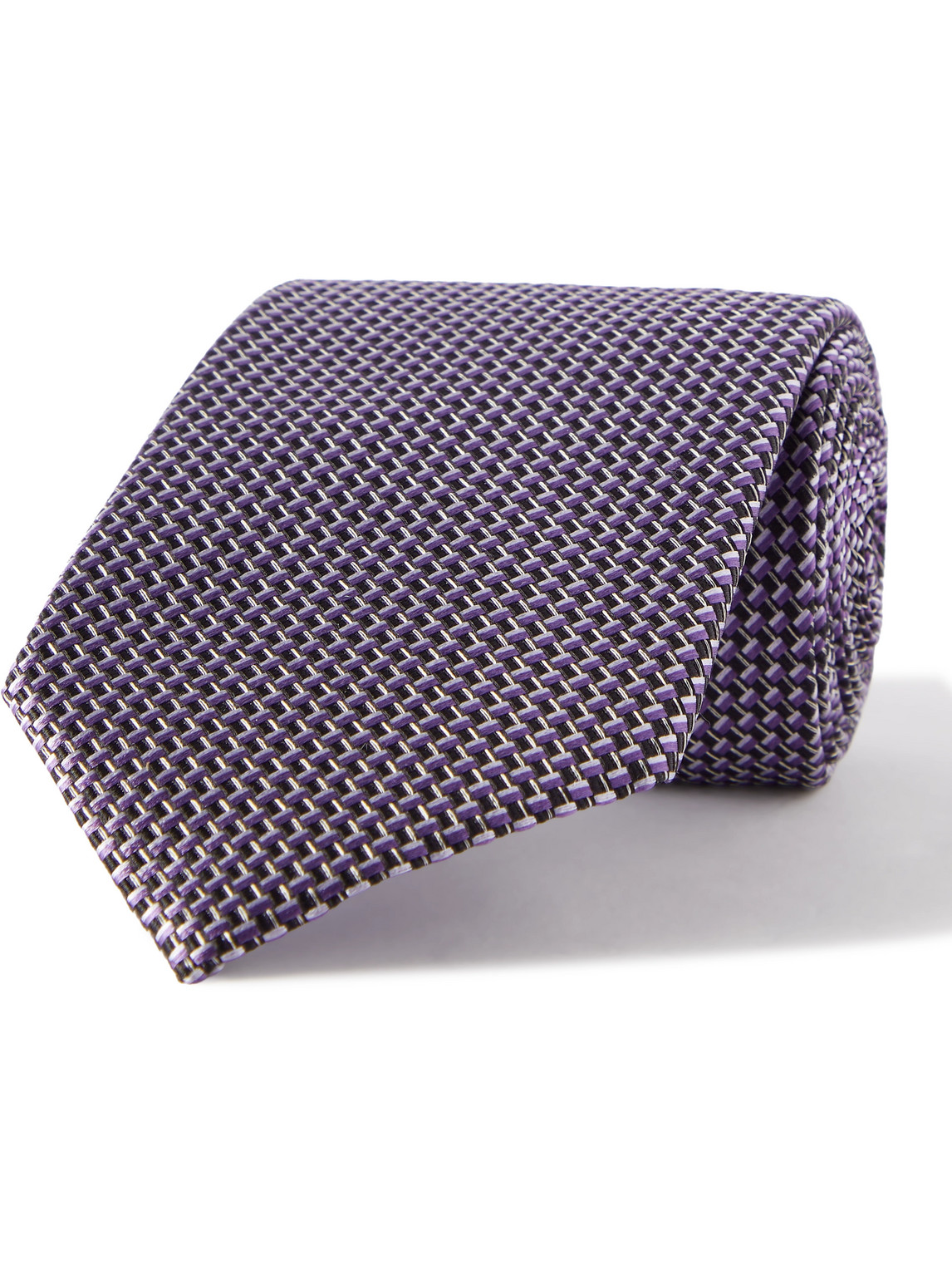 Tom Ford 8cm Striped Silk Tie In Purple