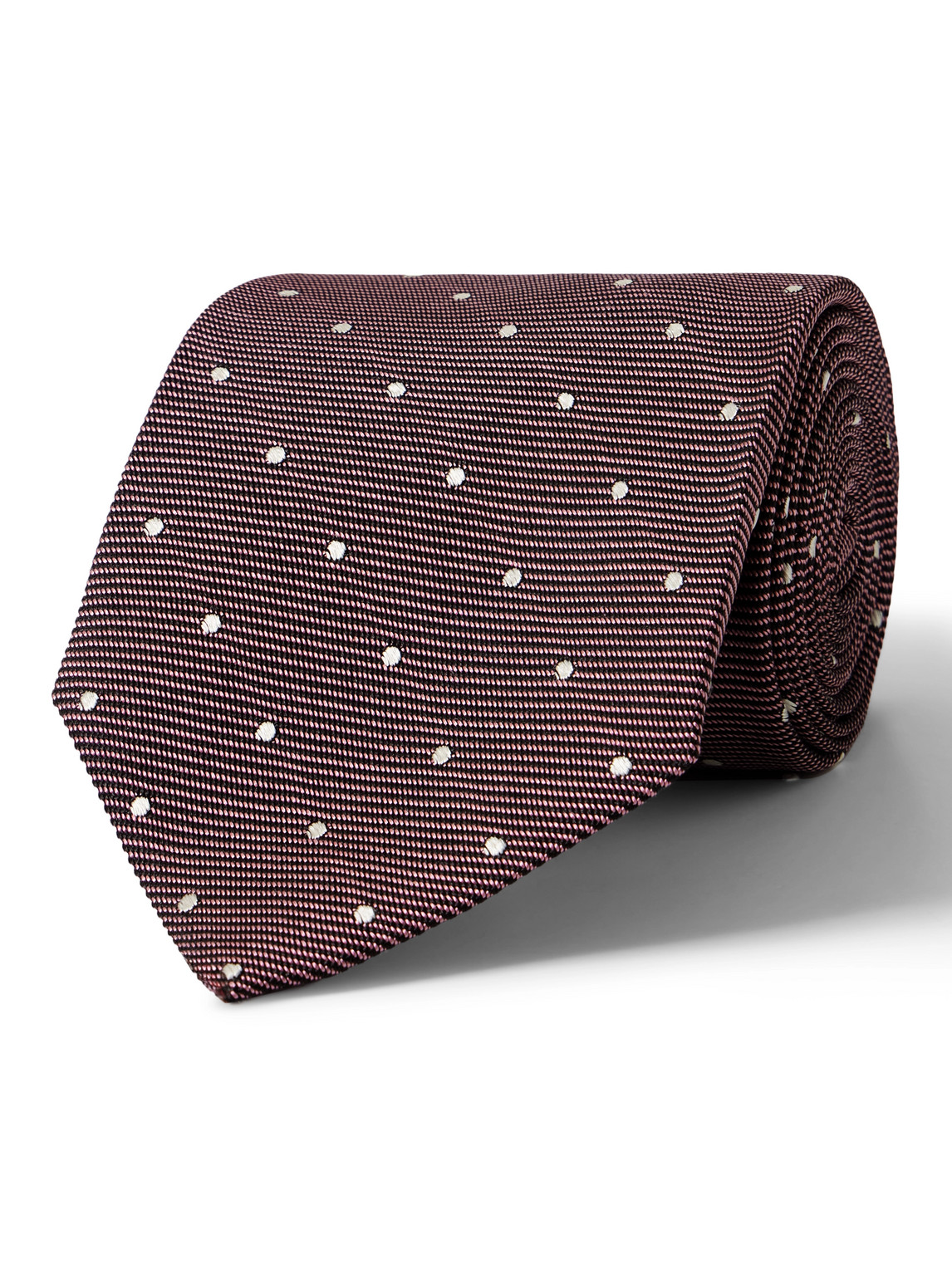 Tom Ford 8cm Polka-dot Silk-jacquard Tie In Pink