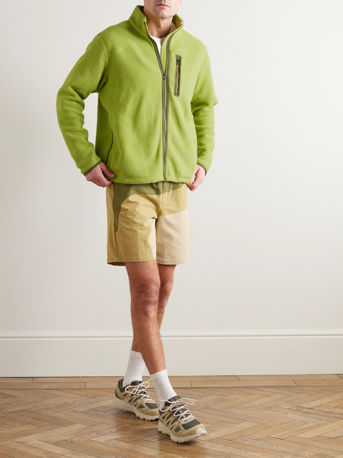 Shop Outdoor Voices Oversized Primofleece Zip-up Jacket In Green