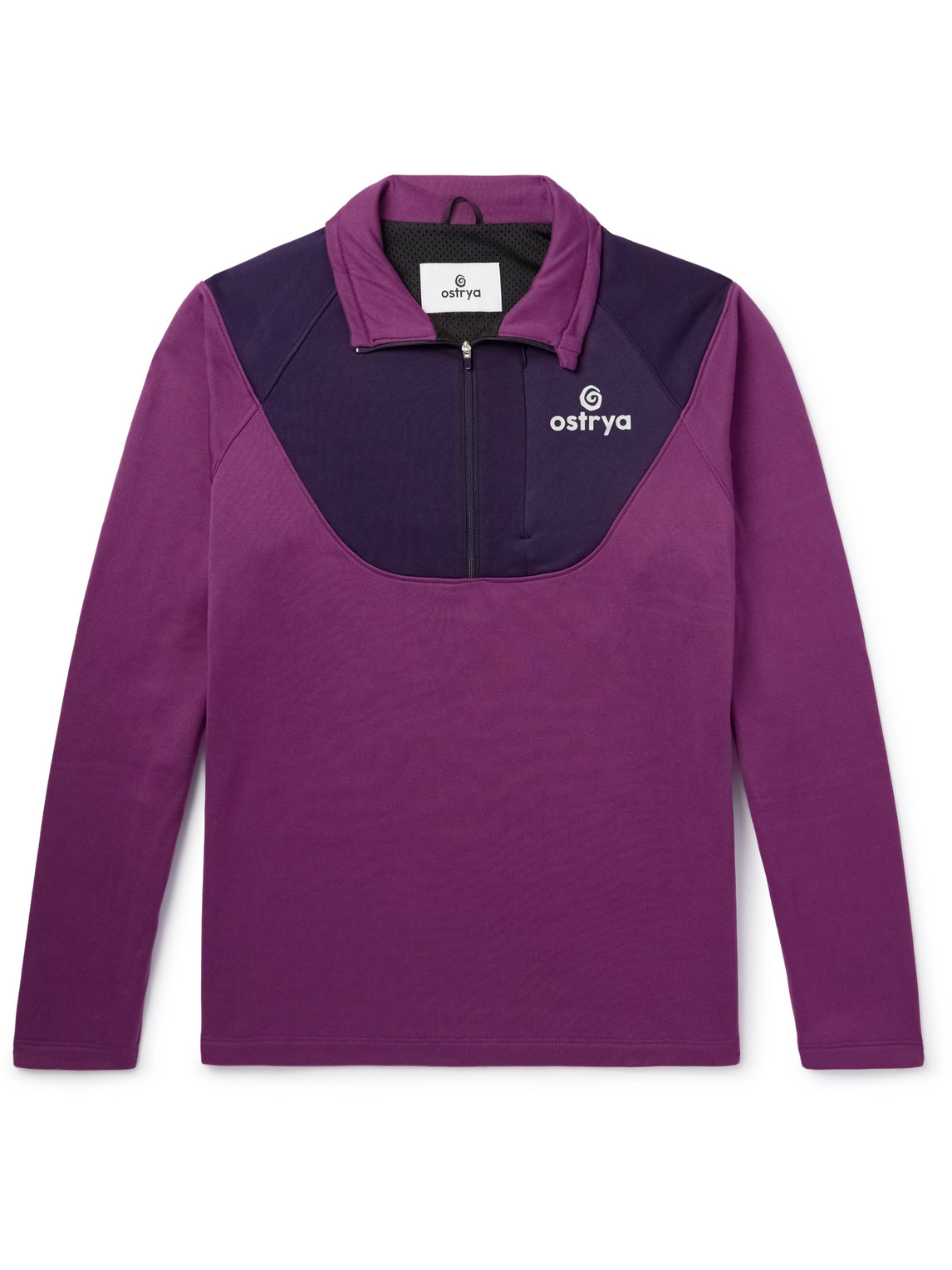 Rove Logo-Print Colour-Block Jersey Half-Zip Sweatshirt