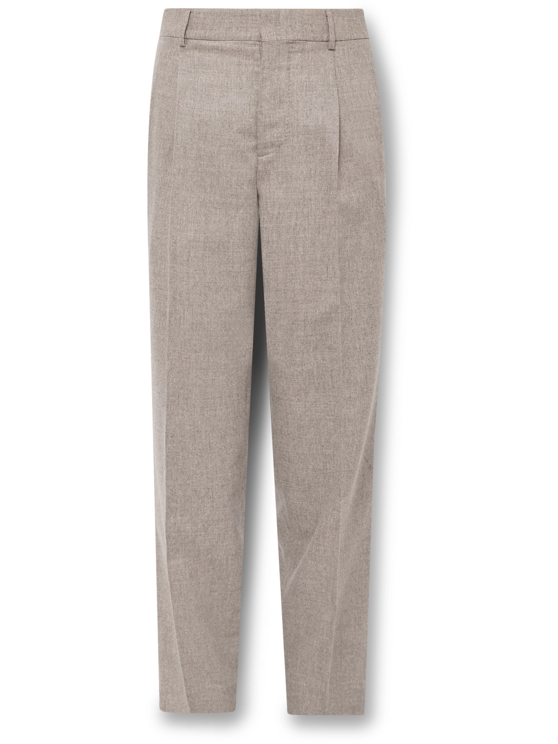 Umit Benan B+ Slim-fit Pleated Virgin Wool And Cashmere-blend Suit Trousers In Brown